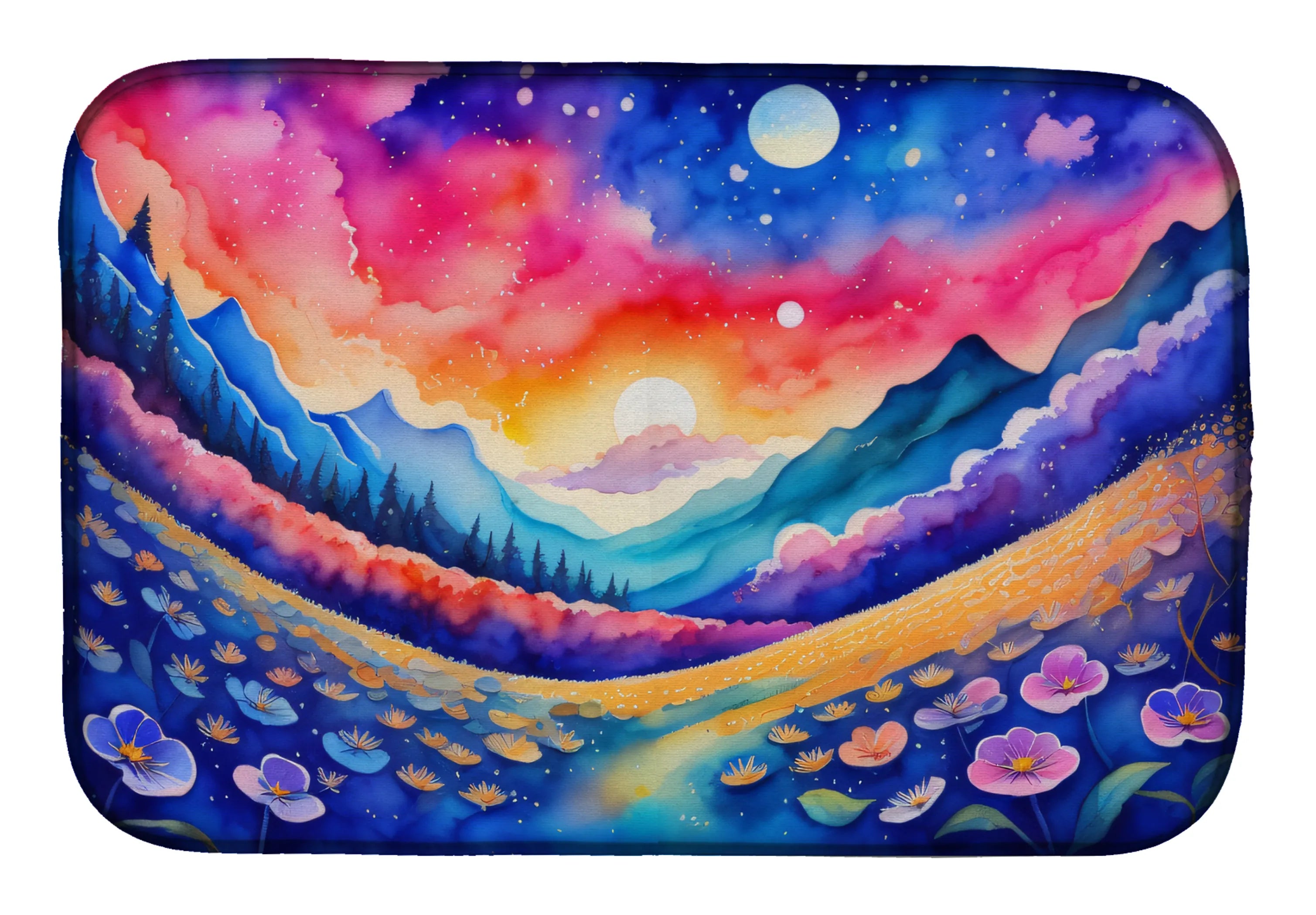 Flowers in Color Dish Drying Mat - Size: 14  X 21" | Pack Of: 1 | Collection name: Flowers in color