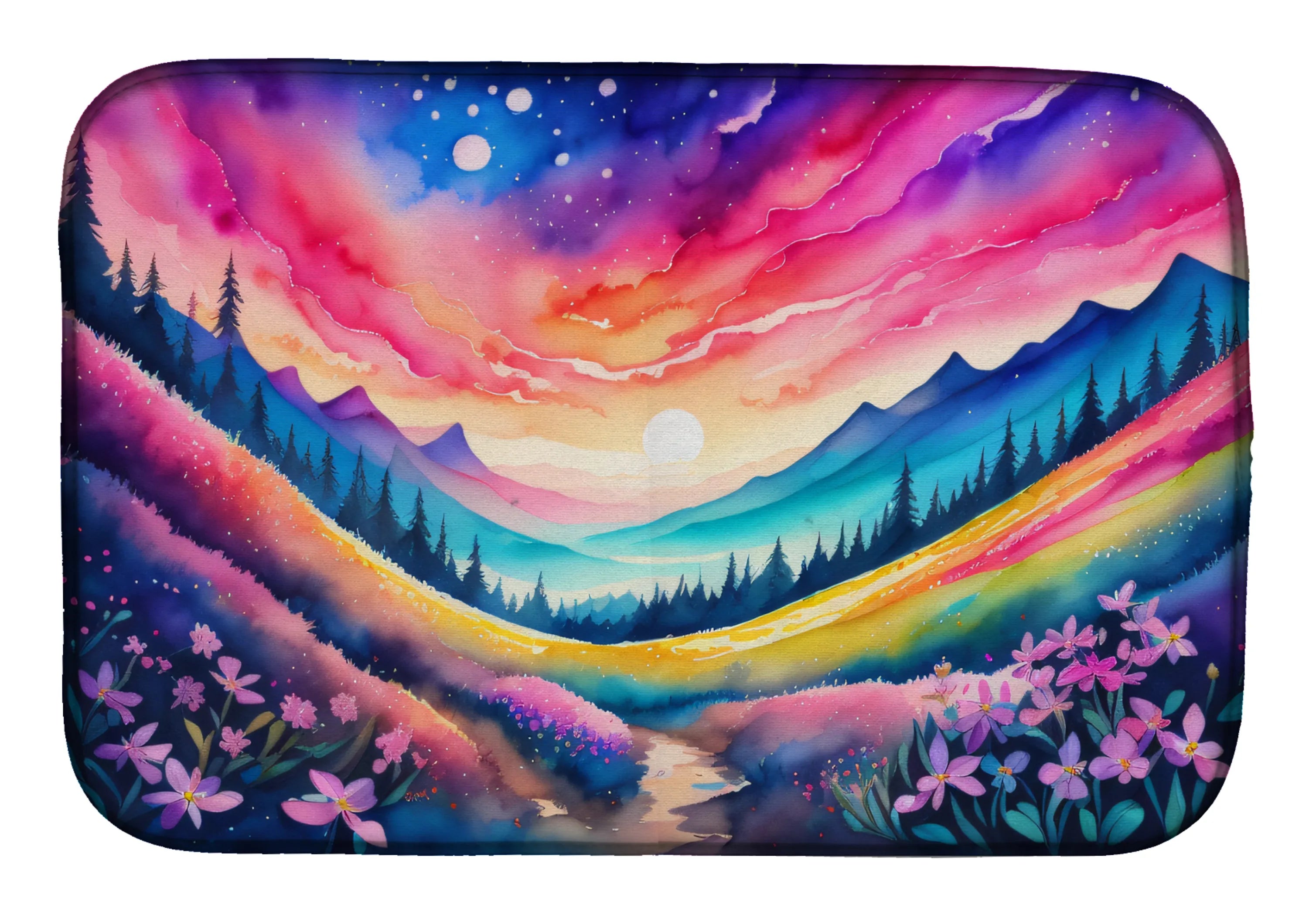 Flowers in Color Dish Drying Mat - Size: 14  X 21" | Pack Of: 1 | Collection name: Flowers in color