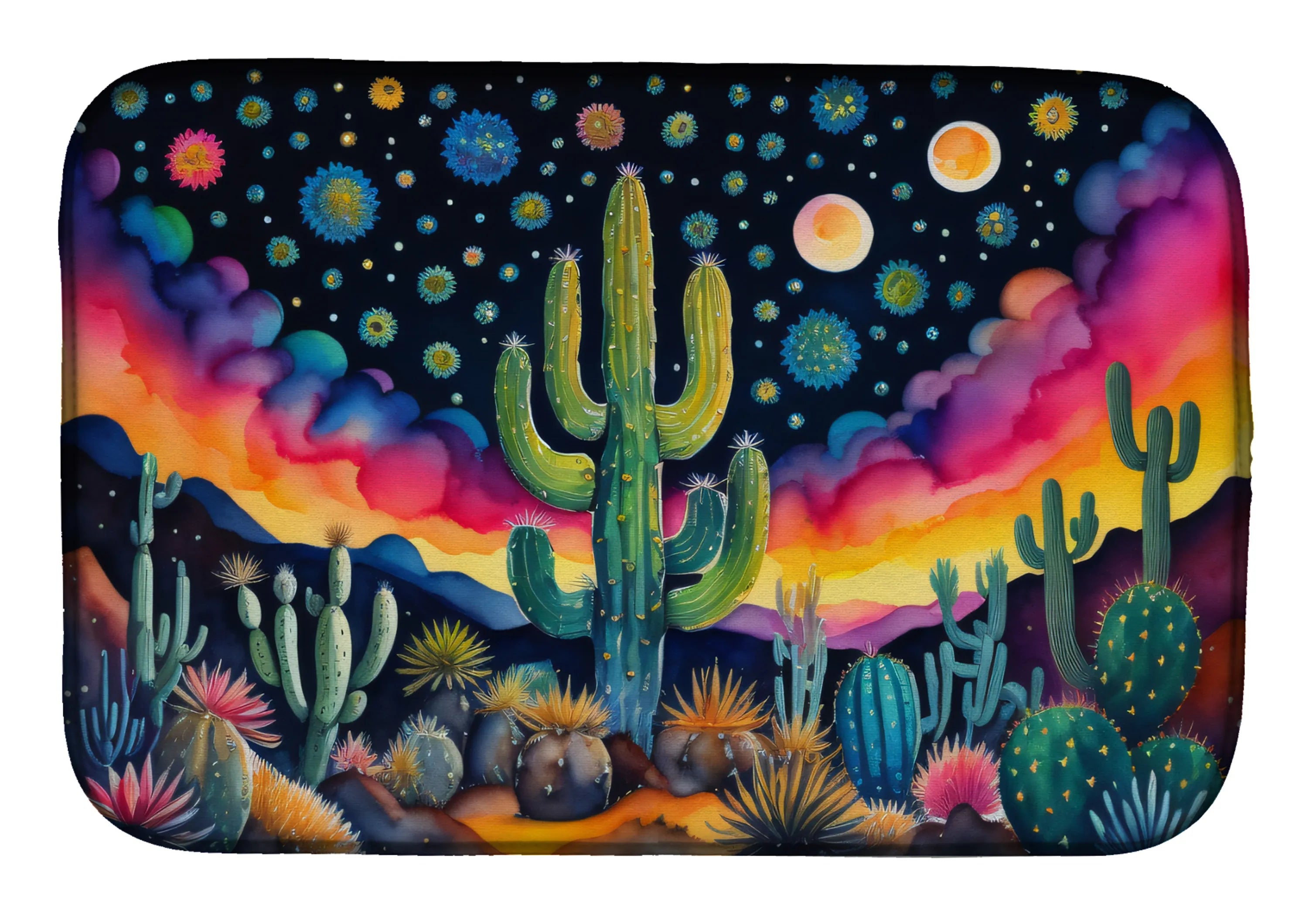 Flowers in Color Dish Drying Mat - Size: 14  X 21" | Pack Of: 1 | Collection name: Flowers in color