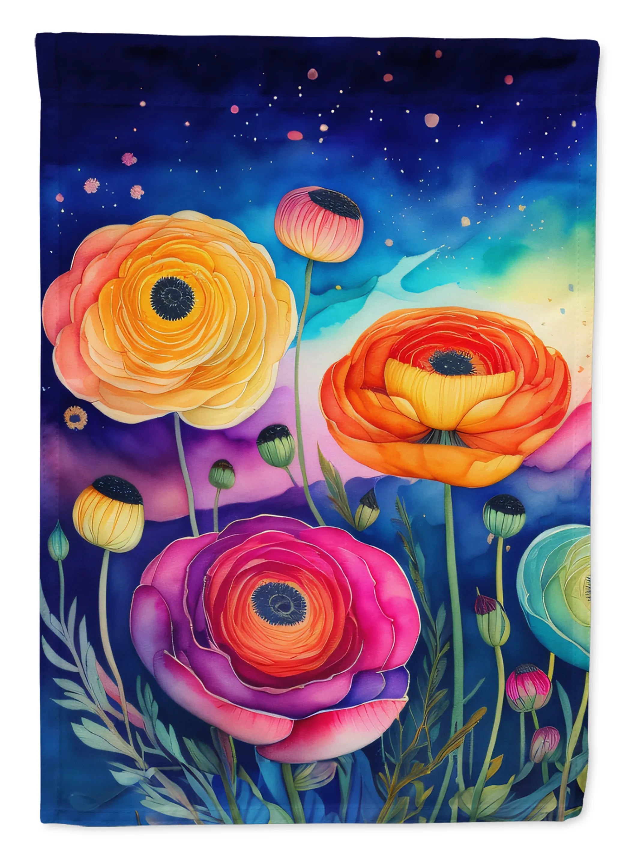Flowers in Color Decorative Flag - Pack Of: 1 | Collection name: Flowers in color