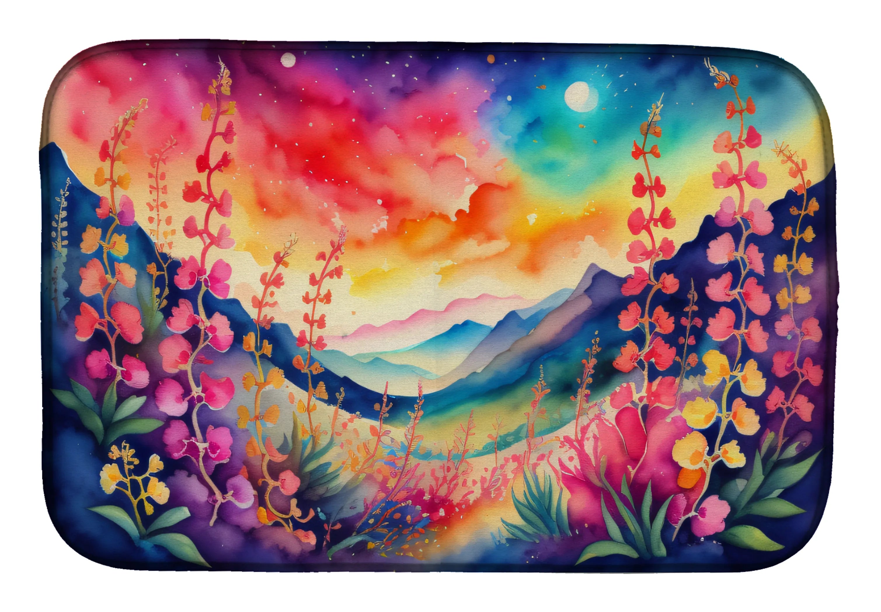 Flowers in Color Dish Drying Mat - Size: 14  X 21" | Pack Of: 1 | Collection name: Flowers in color