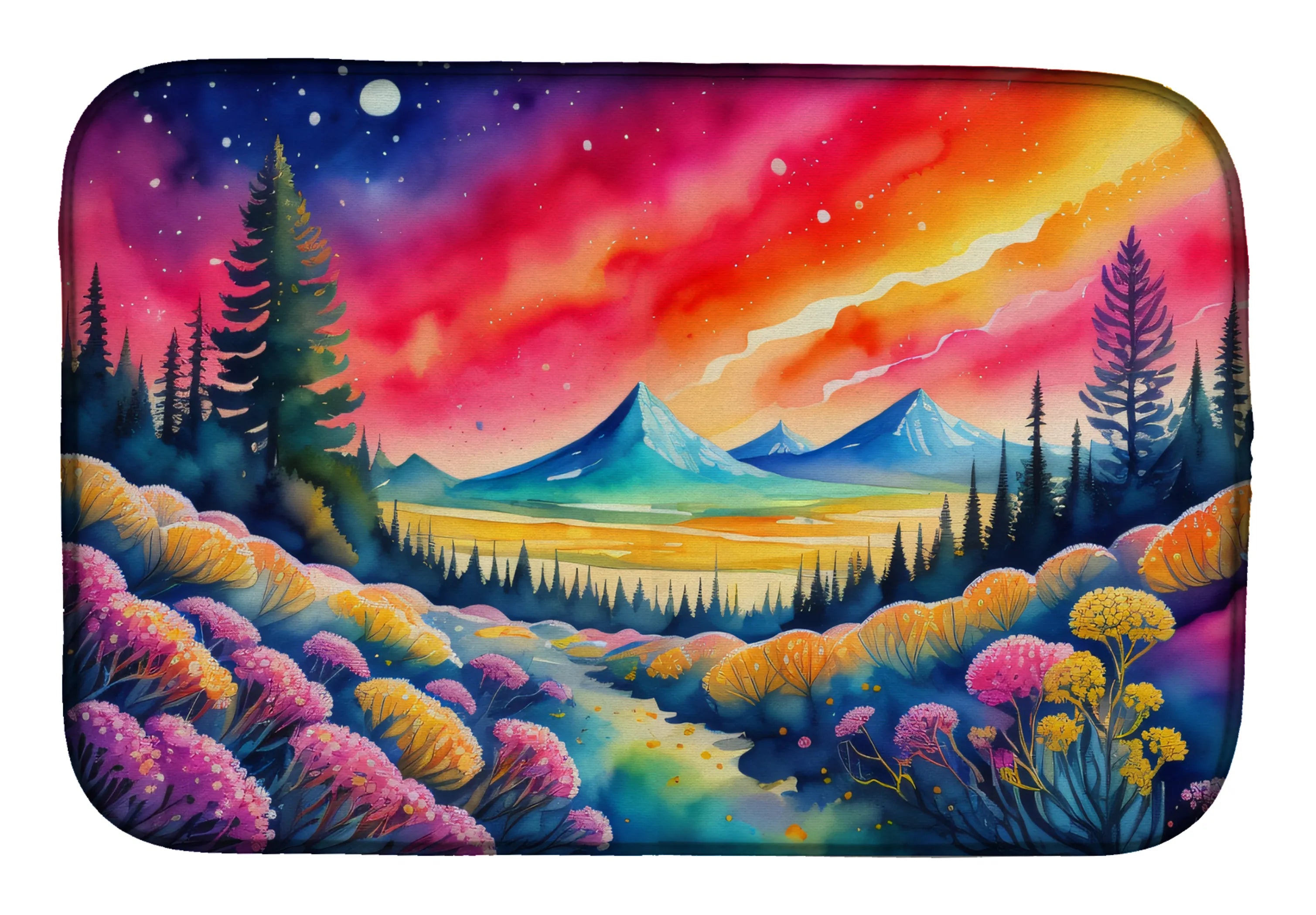 Flowers in Color Dish Drying Mat - Size: 14  X 21" | Pack Of: 1 | Collection name: Flowers in color