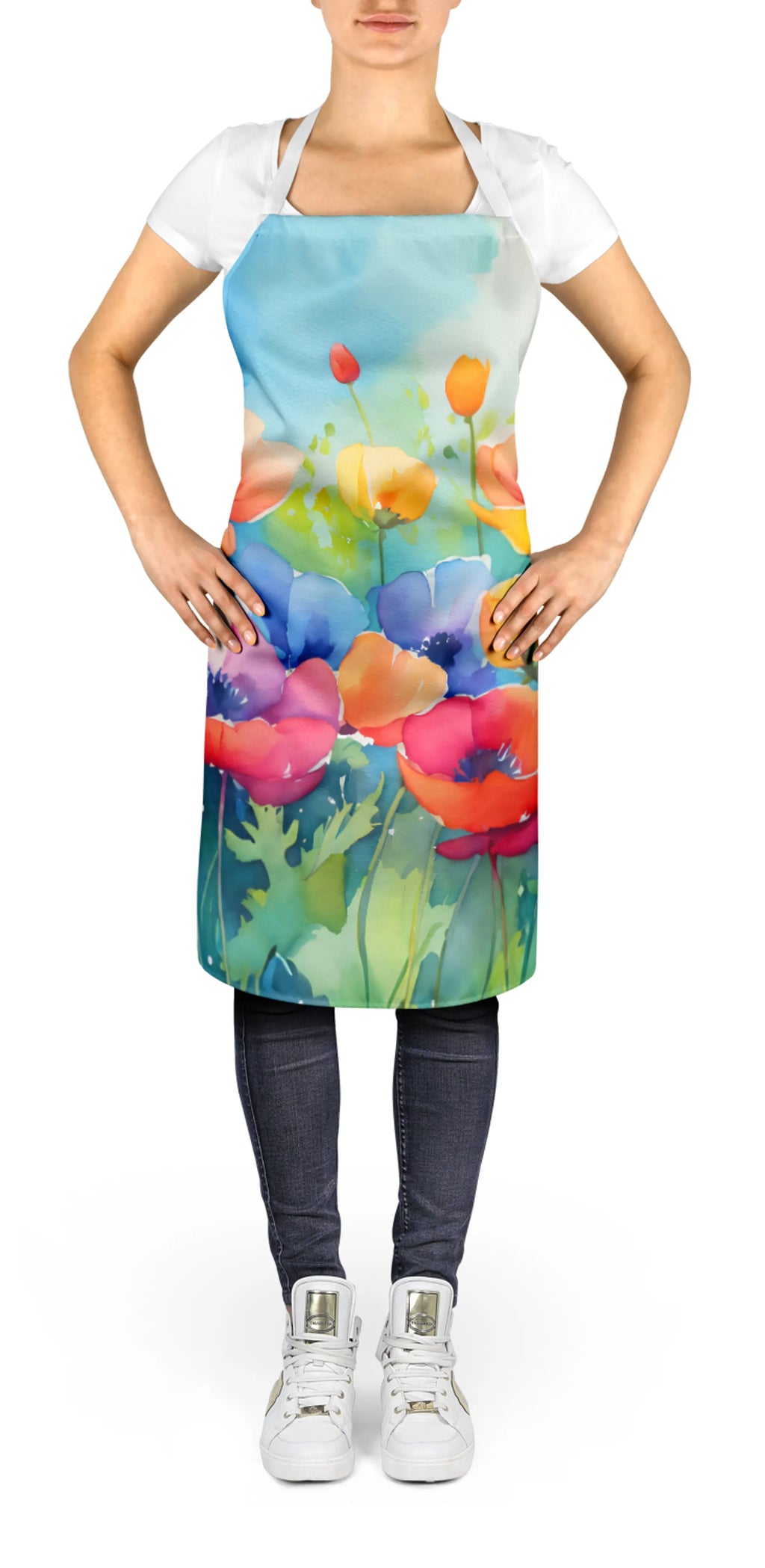Flowers in Watercolor Apron - Size: LARGE | Pack Of: 1 | Collection name: Flowers in watercolor