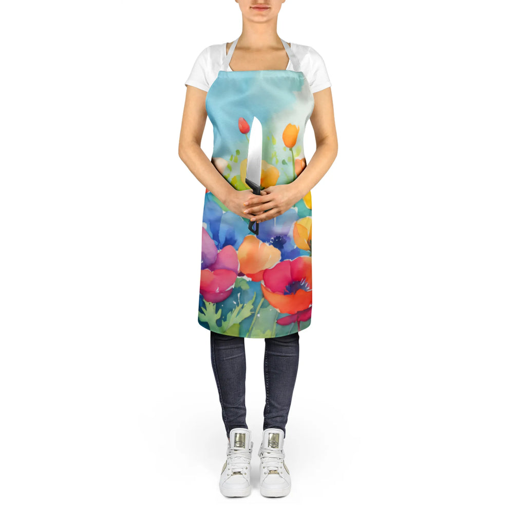 Flowers in Watercolor Apron - Size: LARGE | Pack Of: 1 | Collection name: Flowers in watercolor