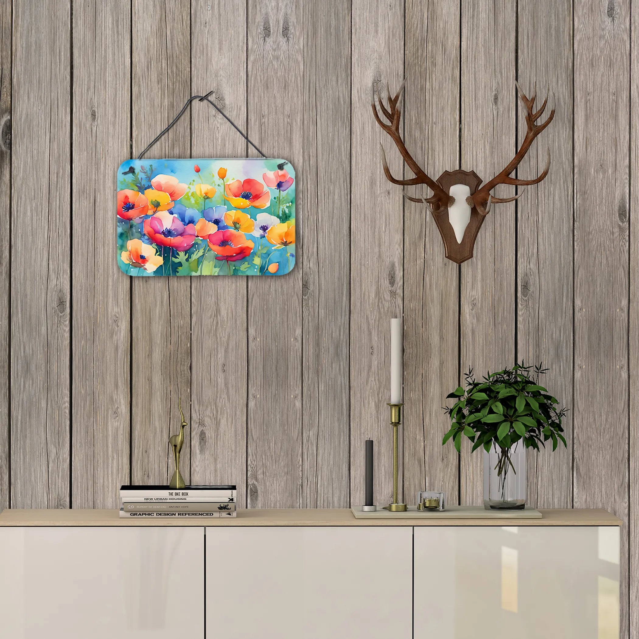 Flowers in Watercolor Wall or Door Hanging Prints - Size: 8HX12W | Pack Of: 1 | Collection name: Flowers in watercolor