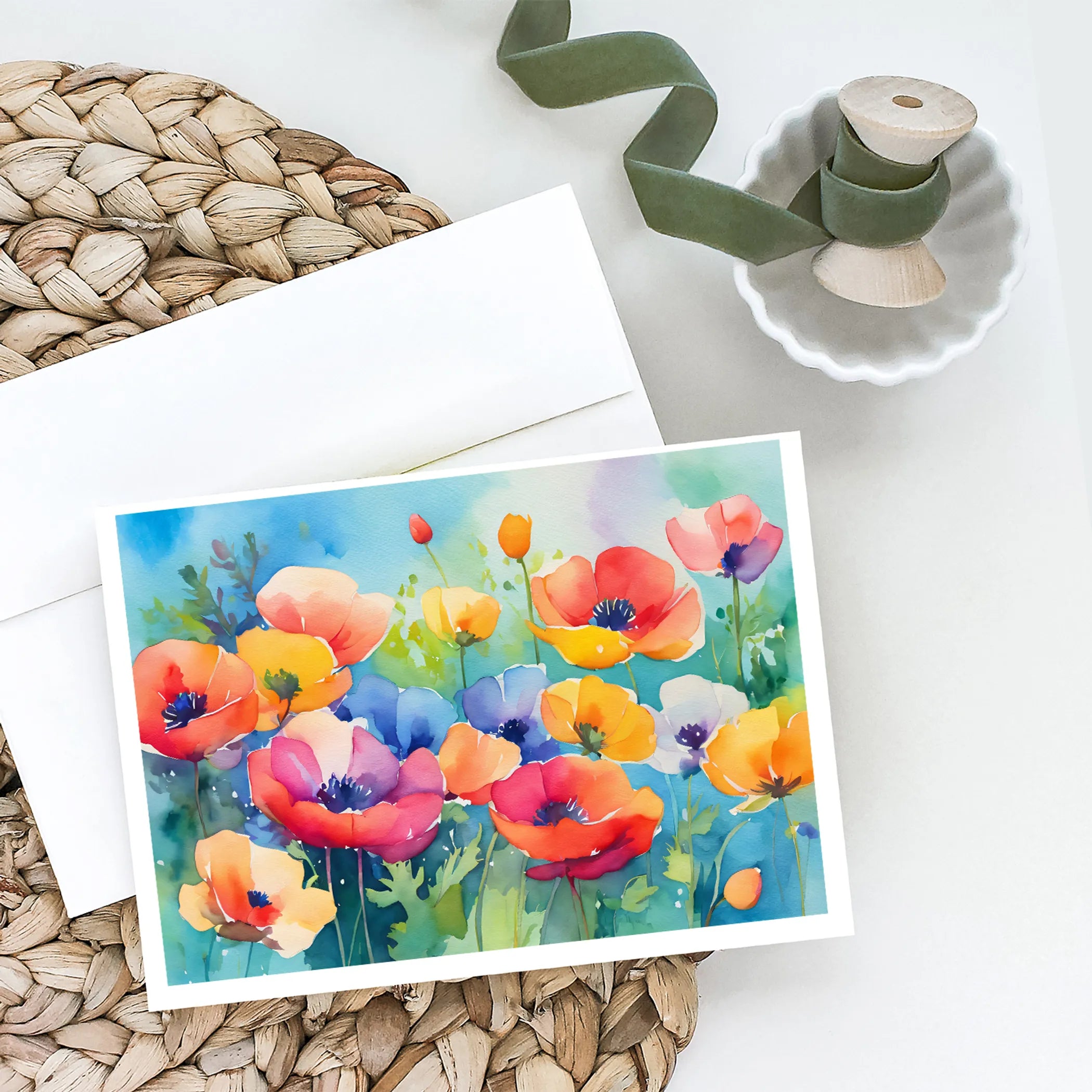 Flowers in Watercolor Greeting Cards  - Size: 5X7 | Pack Of: 1 | Collection name: Flowers in watercolor