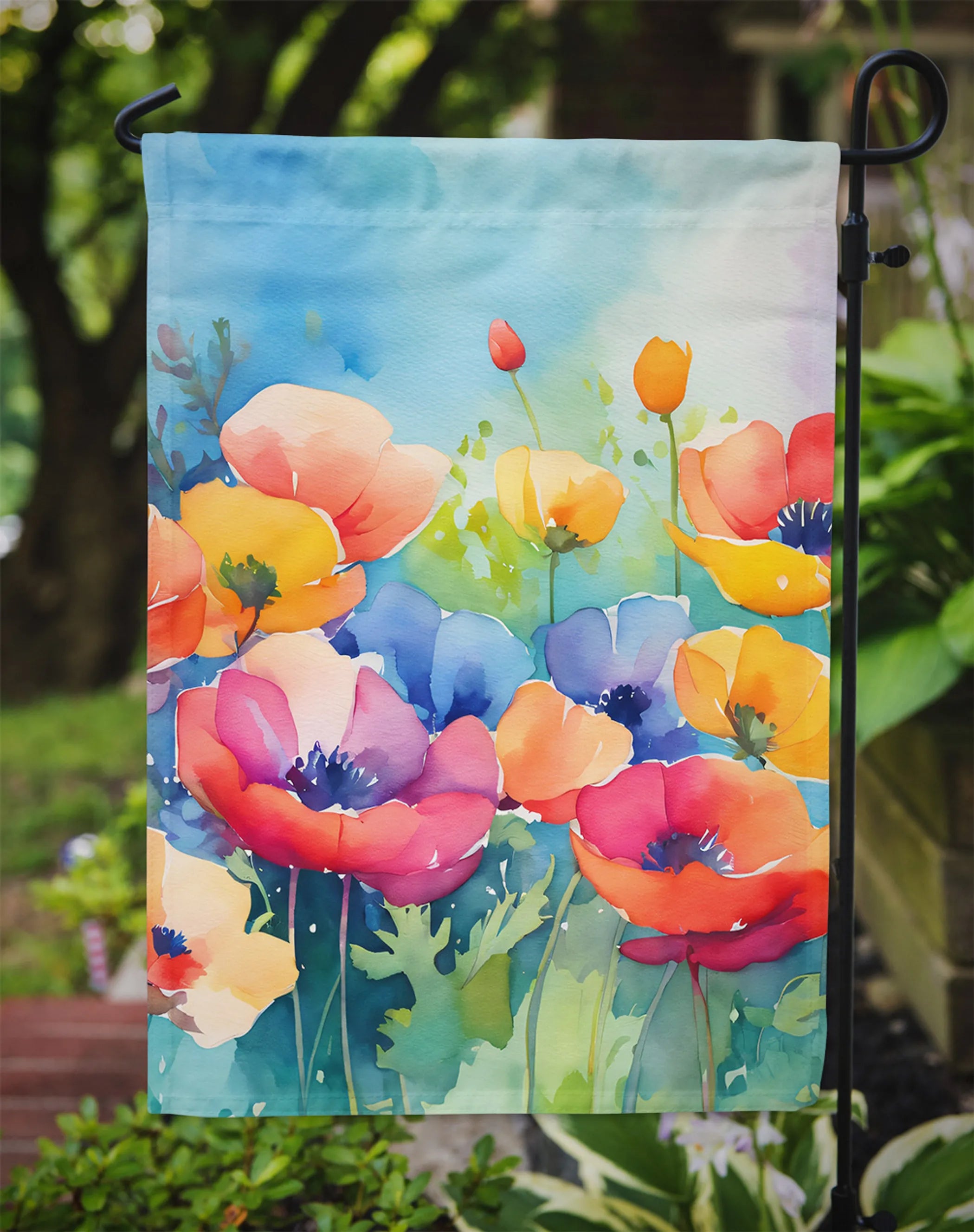 Flowers in Watercolor Decorative Flag - Pack Of: 1 | Collection name: Flowers in watercolor