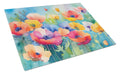 Flowers in Watercolor Glass Cutting Board - Size: LARGE | Pack Of: 1 | Collection name: Flowers in watercolor