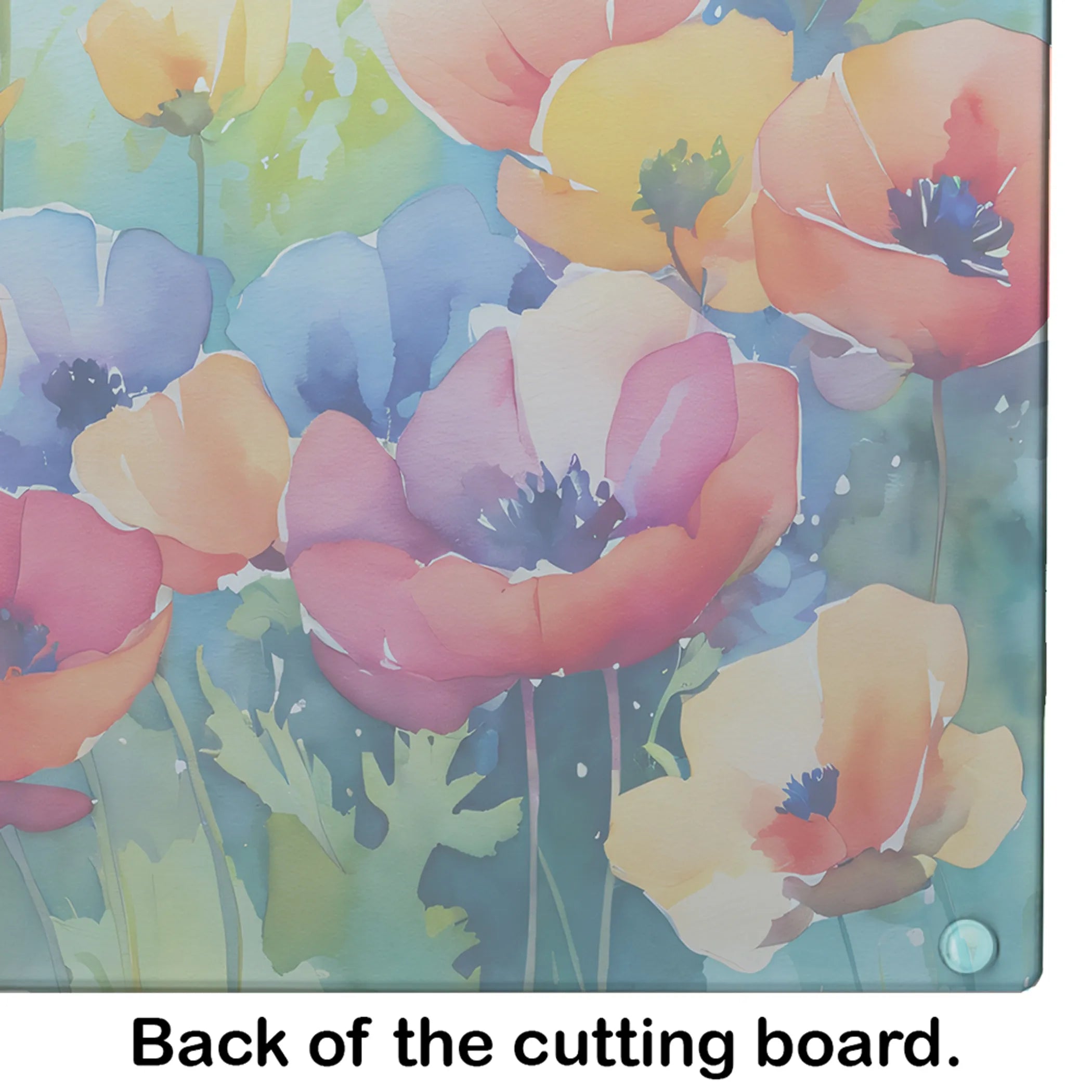 Flowers in Watercolor Glass Cutting Board - Size: LARGE | Pack Of: 1 | Collection name: Flowers in watercolor
