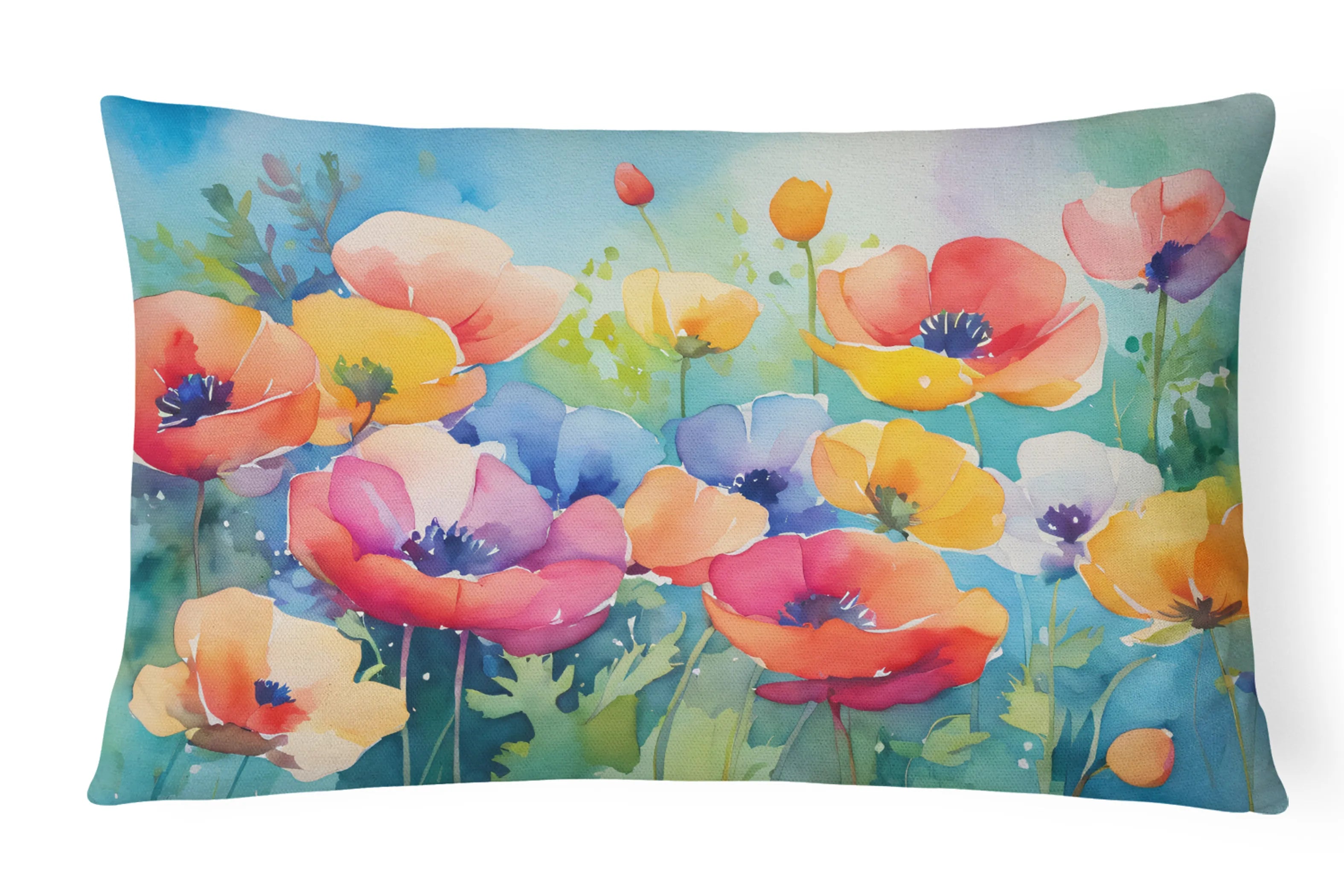 Flowers in Watercolor Throw Pillow - Pack Of: 1 | Collection name: Flowers in watercolor