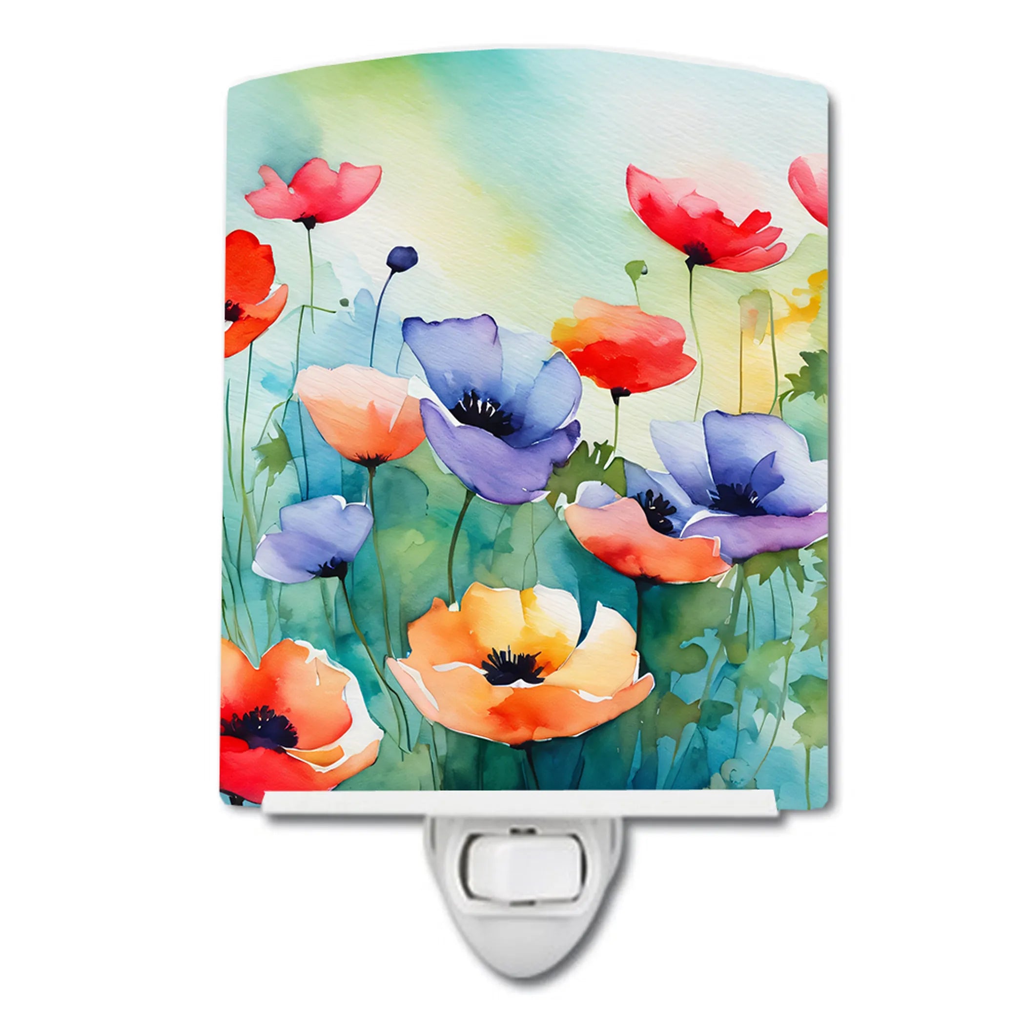 Flowers in Watercolor Ceramic Night Light - Pack Of: 1 | Collection name: Flowers in watercolor