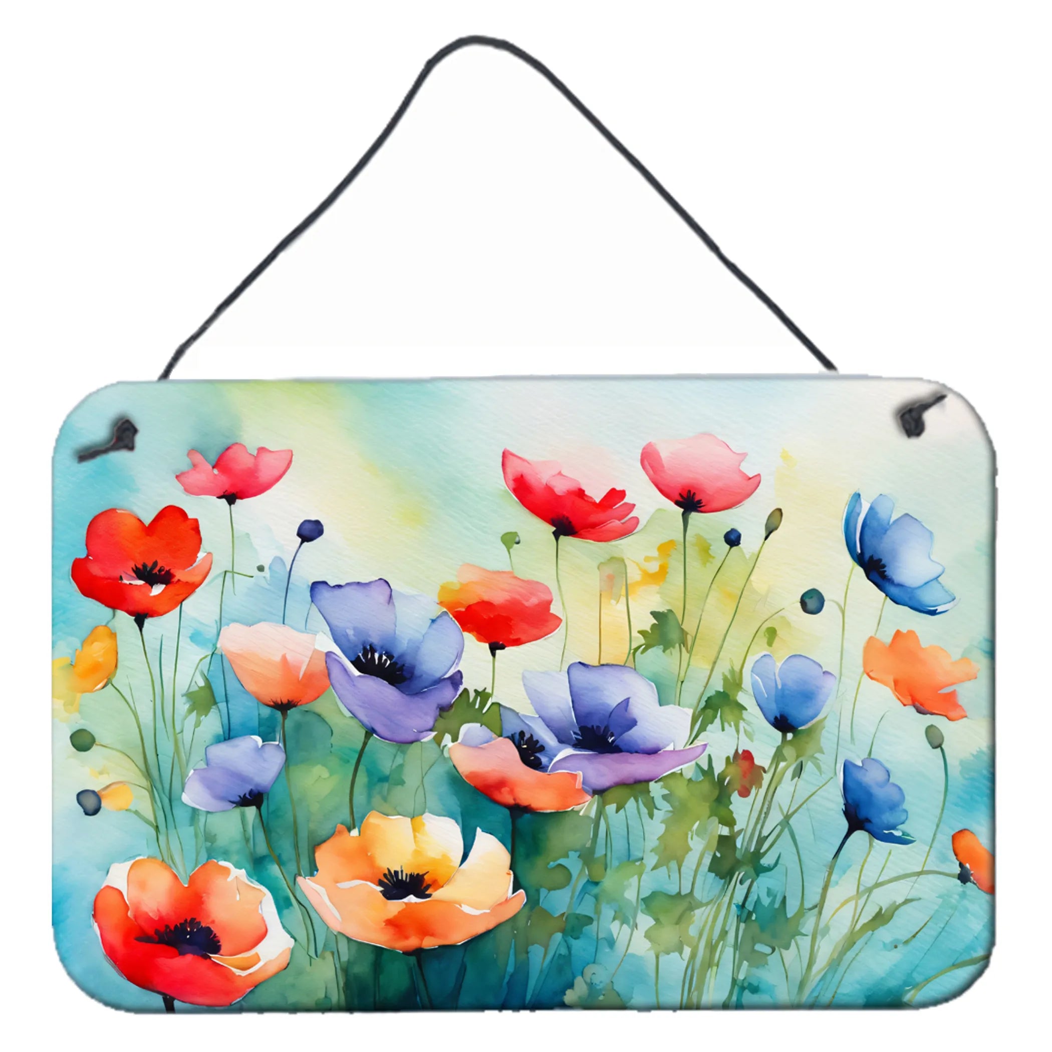 Flowers in Watercolor Wall or Door Hanging Prints - Size: 8HX12W | Pack Of: 1 | Collection name: Flowers in watercolor
