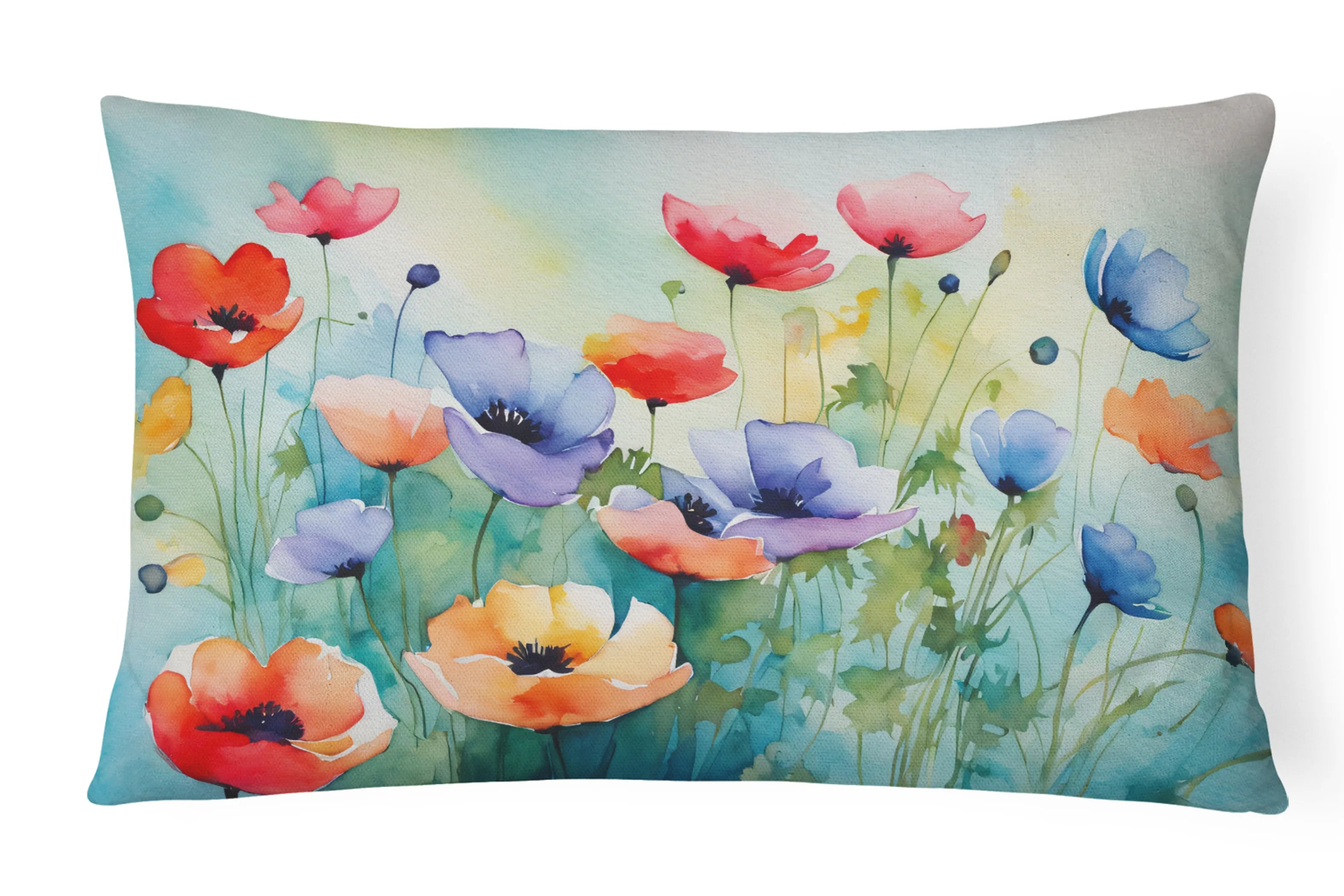 Flowers in Watercolor Throw Pillow - Pack Of: 1 | Collection name: Flowers in watercolor