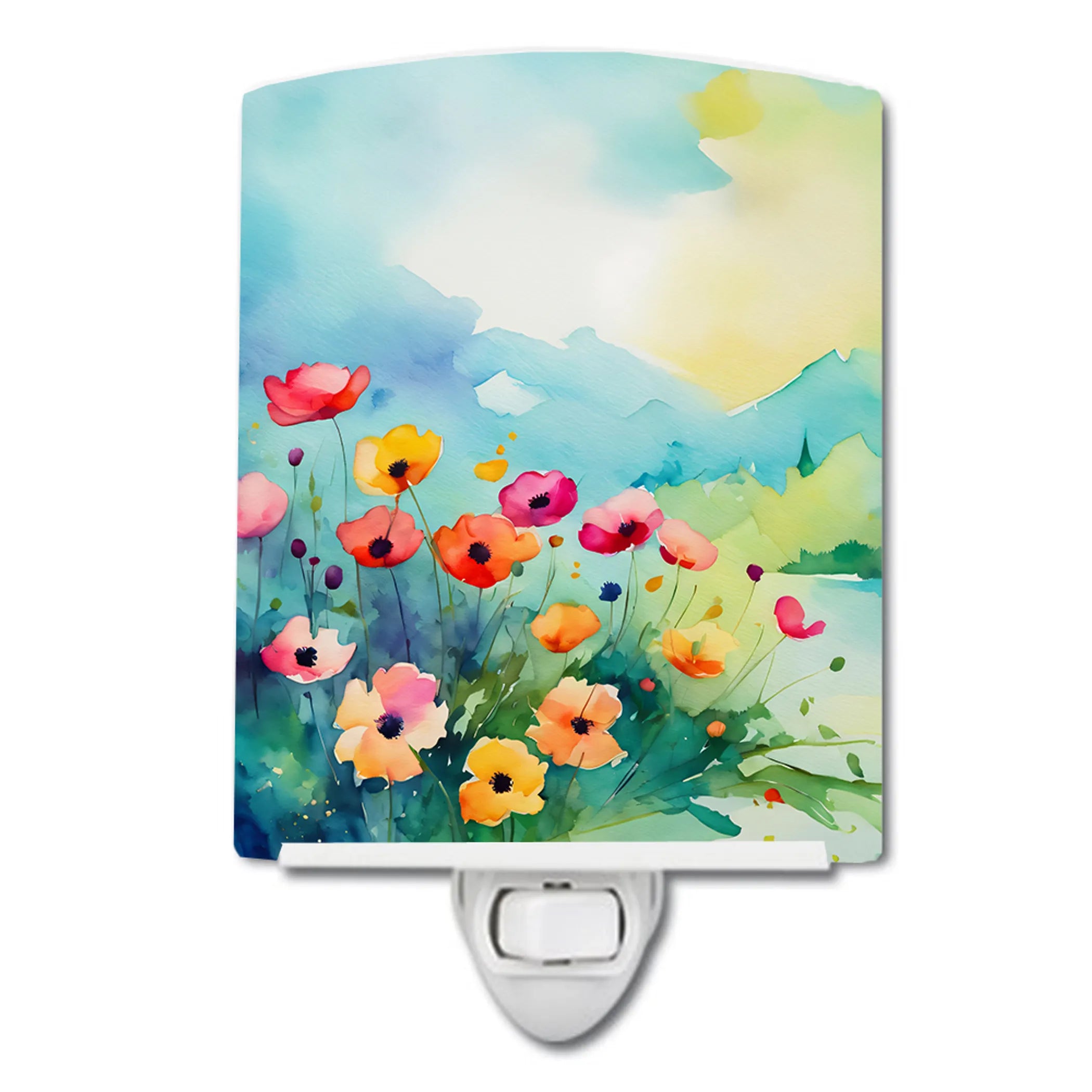 Flowers in Watercolor Ceramic Night Light - Pack Of: 1 | Collection name: Flowers in watercolor