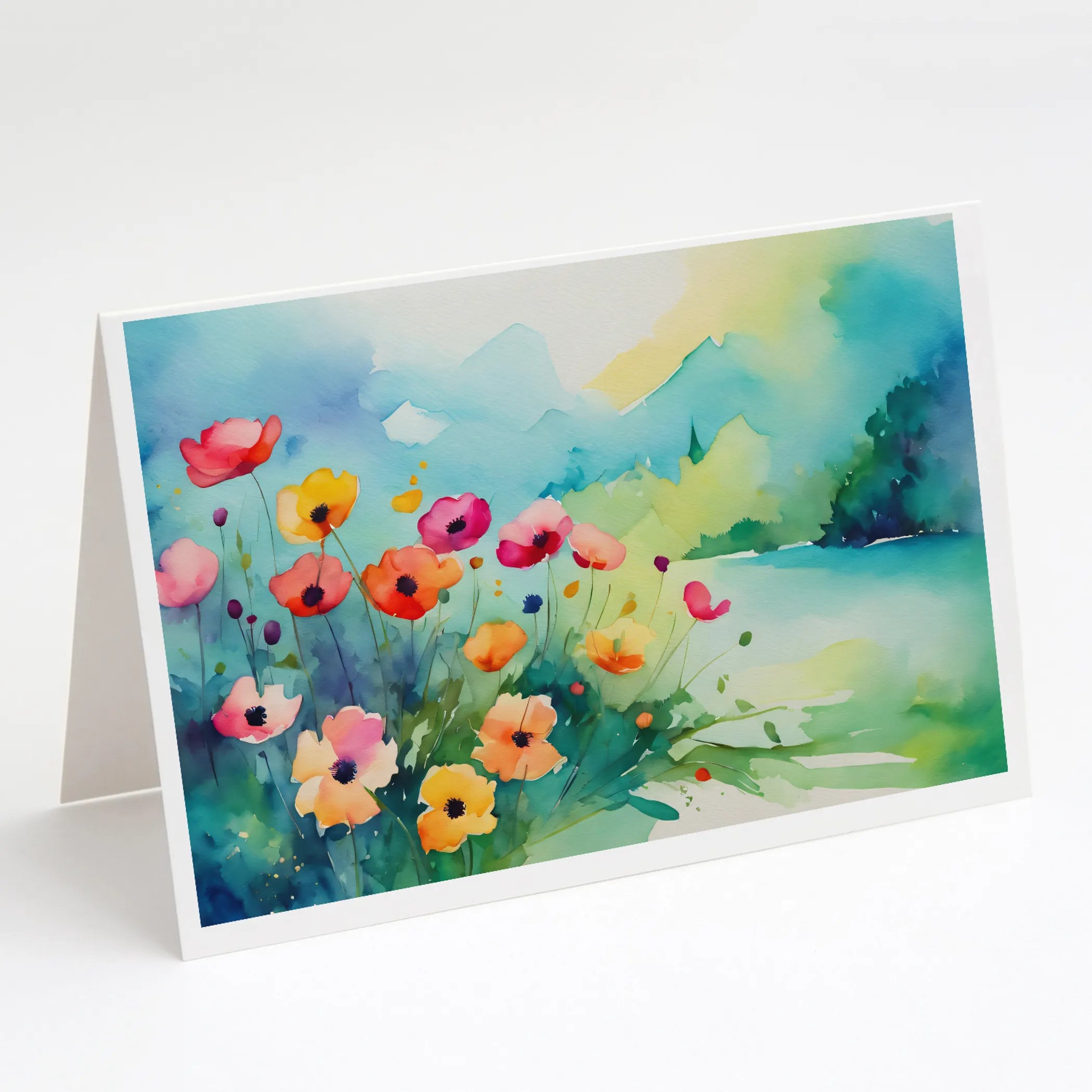 Flowers in Watercolor Greeting Cards  - Size: 5X7 | Pack Of: 1 | Collection name: Flowers in watercolor