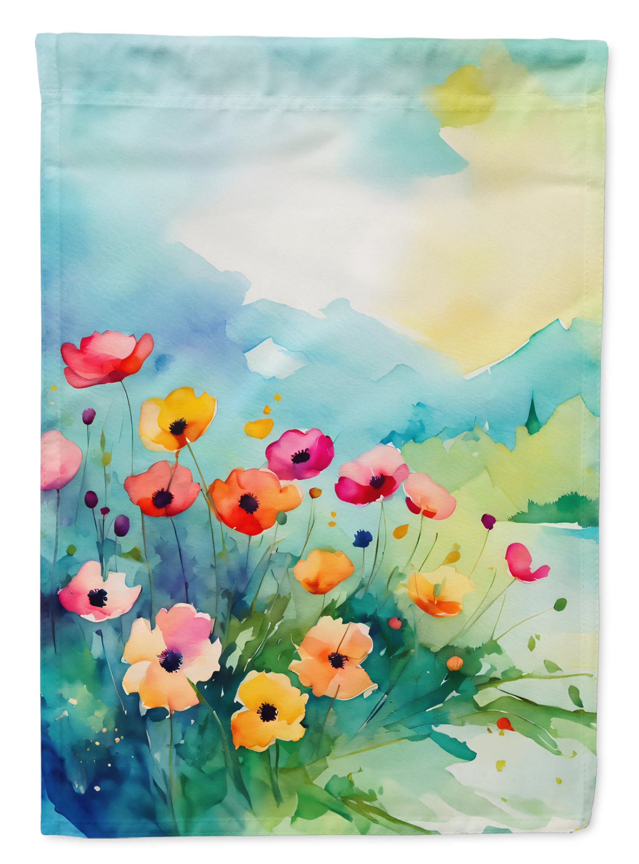 Flowers in Watercolor Decorative Flag - Pack Of: 1 | Collection name: Flowers in watercolor
