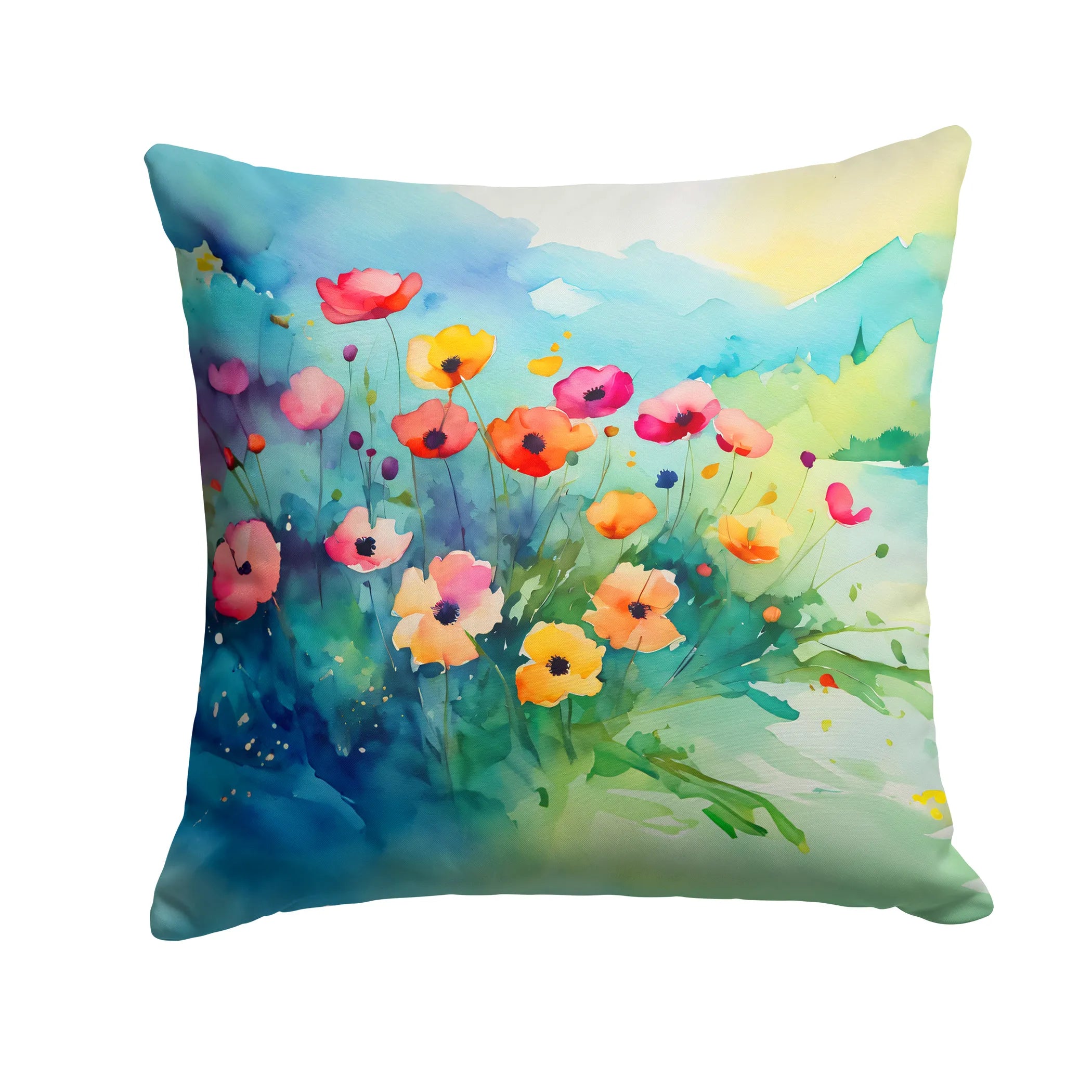Flowers in Watercolor Throw Pillow - Pack Of: 1 | Collection name: Flowers in watercolor