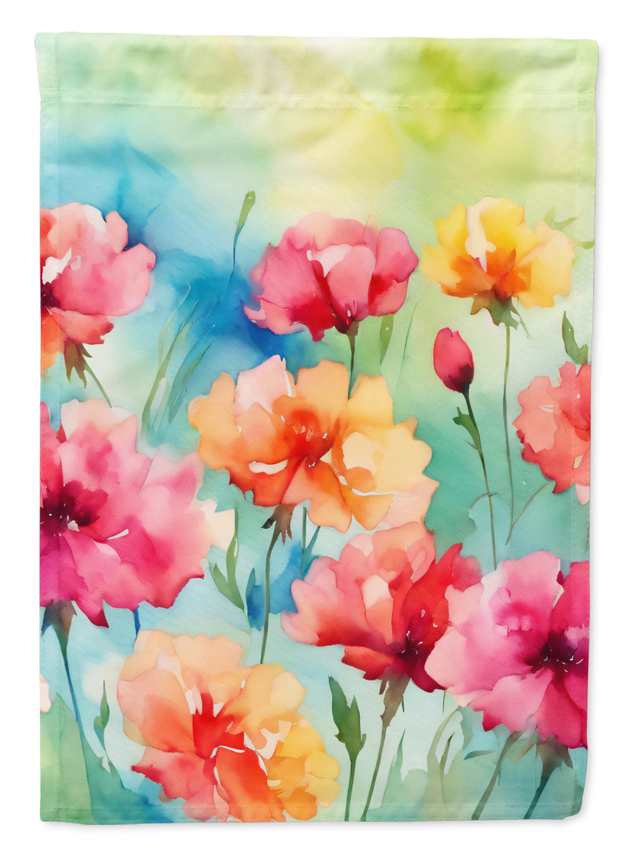 Flowers in Watercolor Decorative Flag - Pack Of: 1 | Collection name: Flowers in watercolor