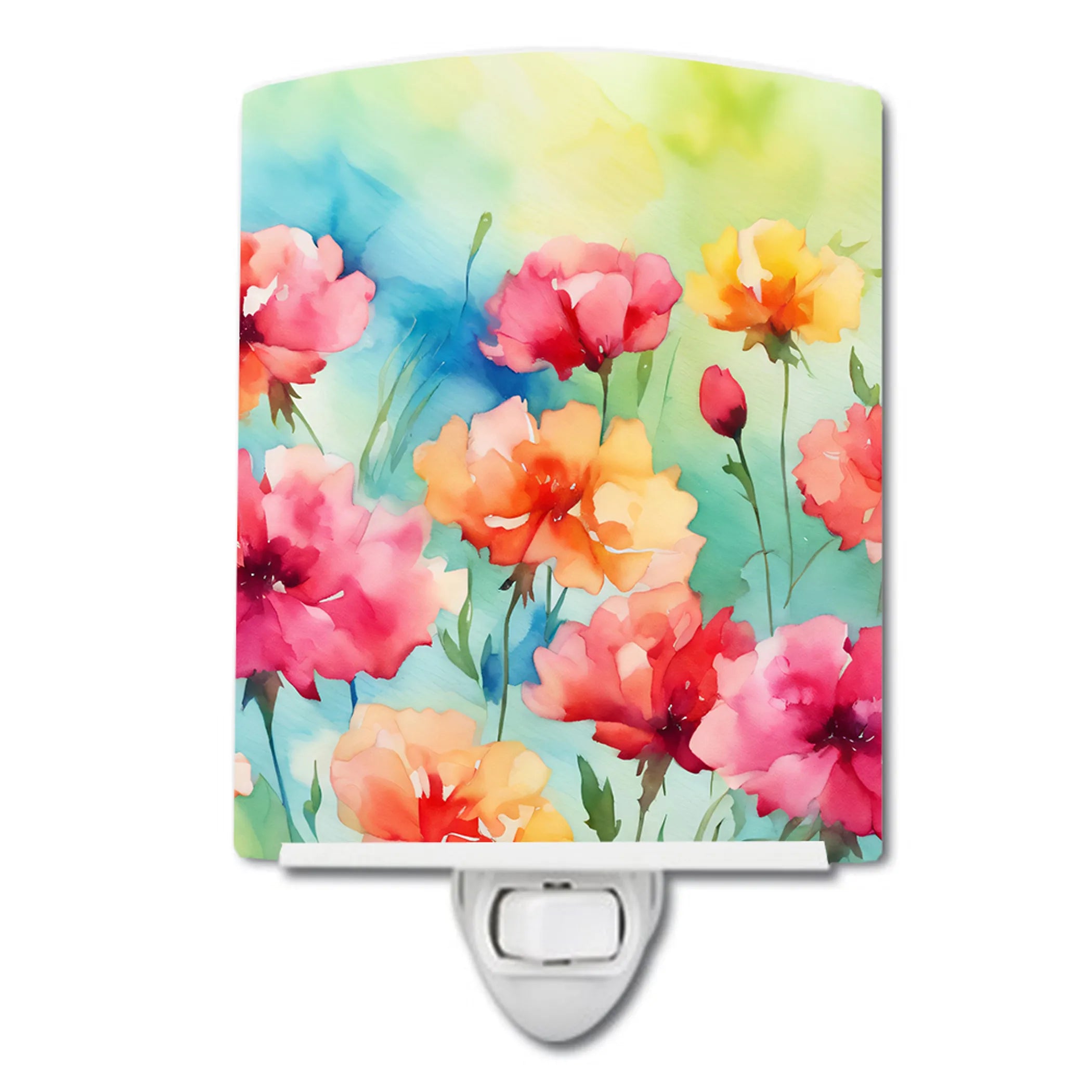 Flowers in Watercolor Ceramic Night Light - Pack Of: 1 | Collection name: Flowers in watercolor