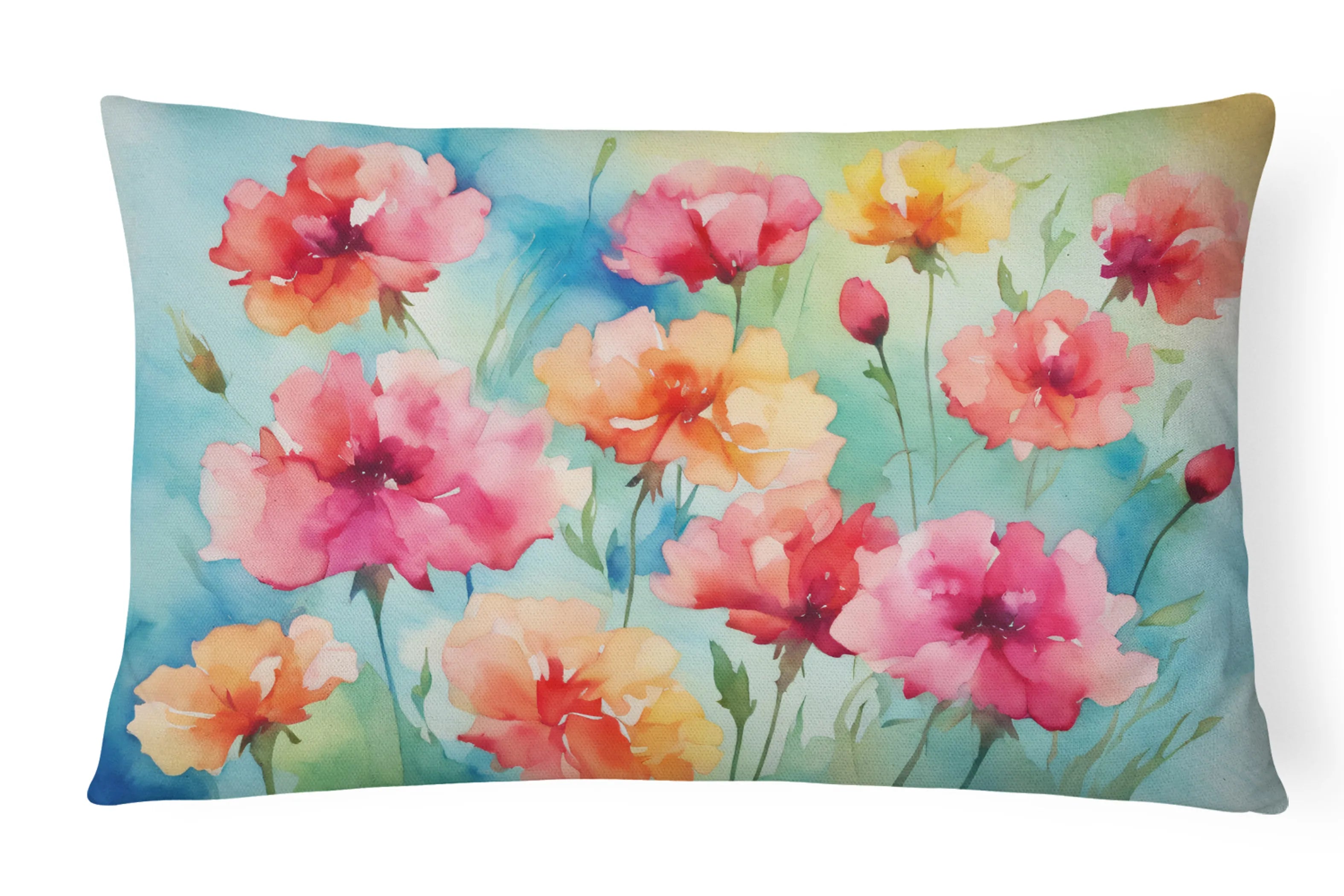 Flowers in Watercolor Throw Pillow - Pack Of: 1 | Collection name: Flowers in watercolor