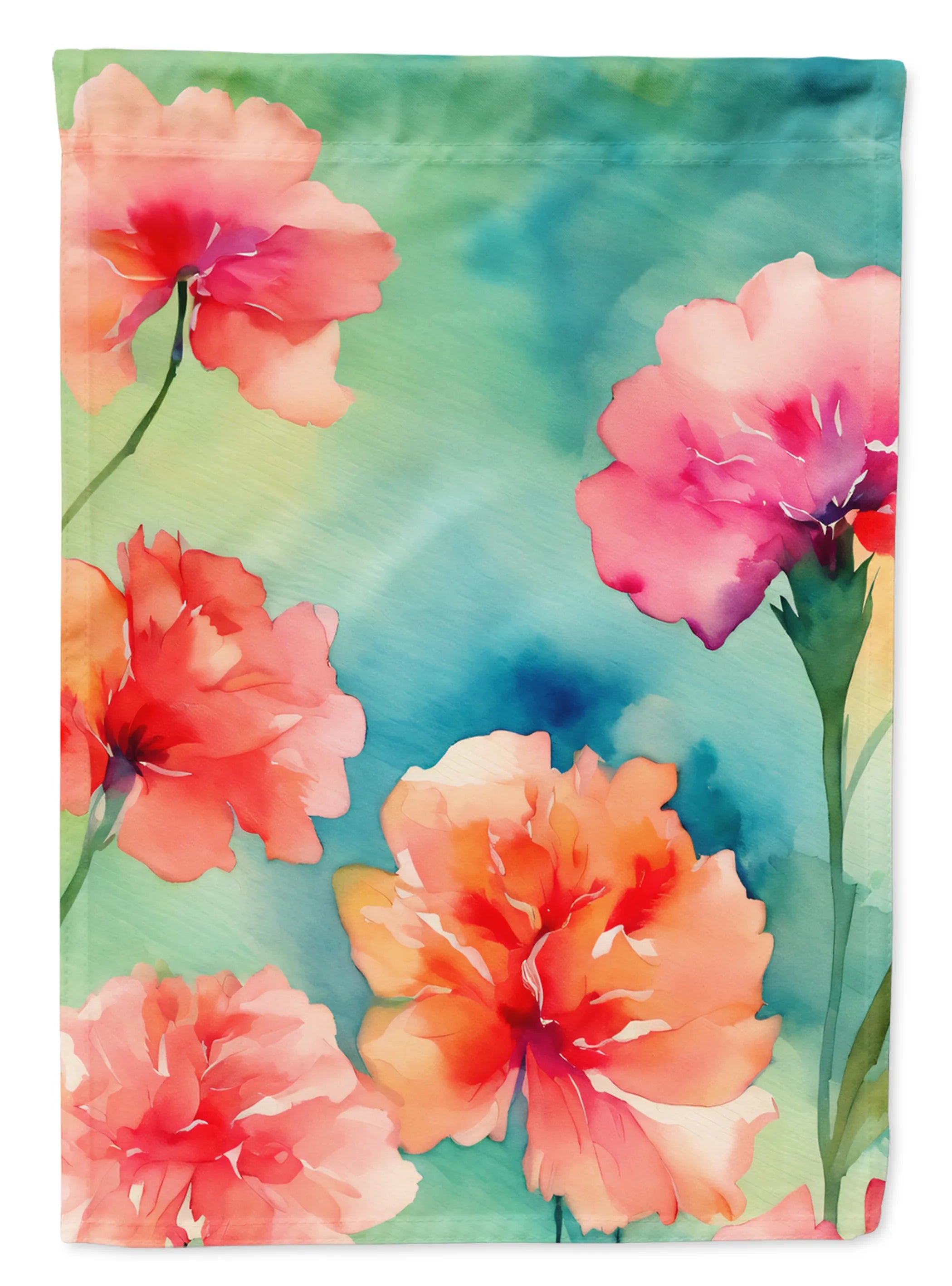 Flowers in Watercolor Decorative Flag - Pack Of: 1 | Collection name: Flowers in watercolor