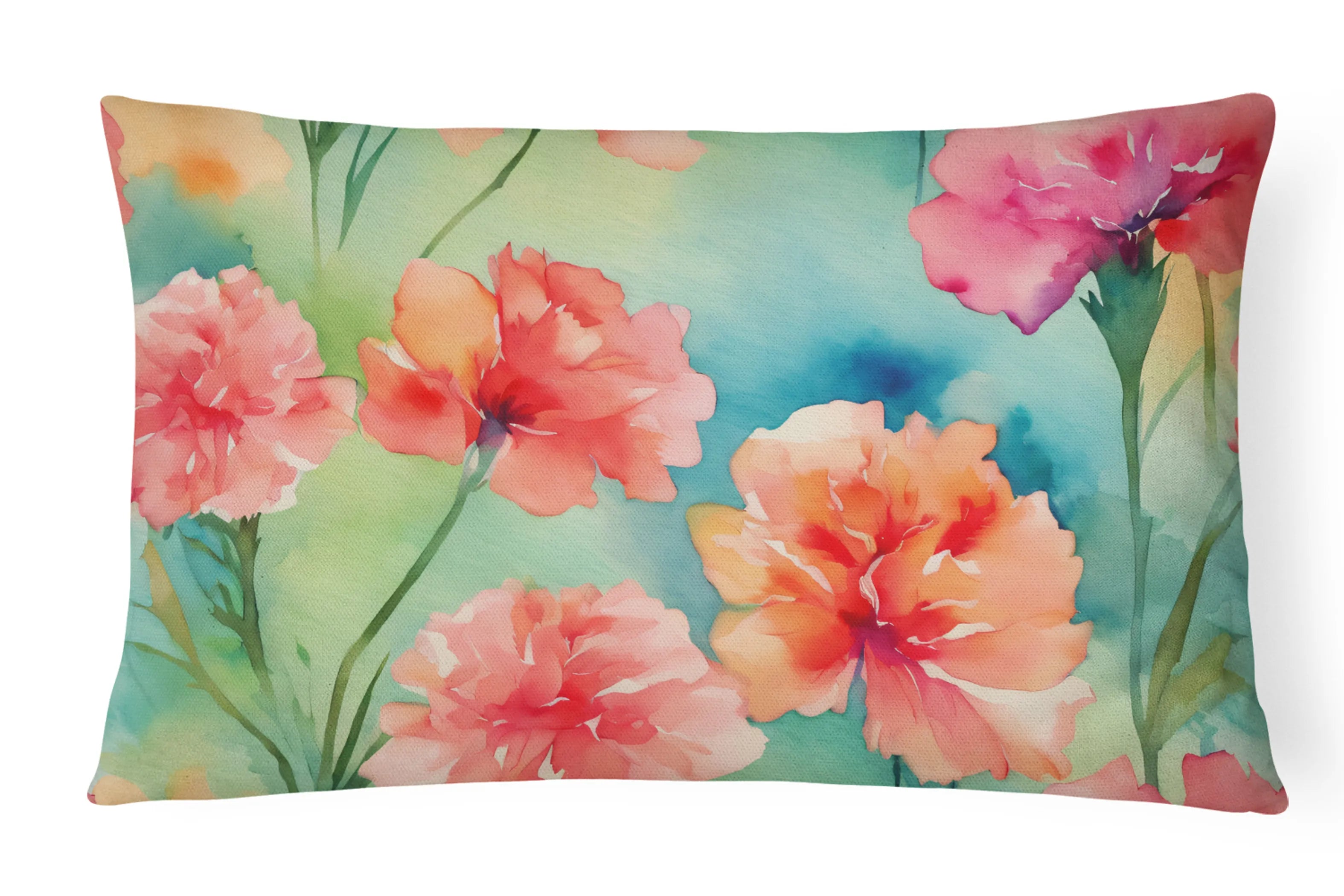 Flowers in Watercolor Throw Pillow - Pack Of: 1 | Collection name: Flowers in watercolor