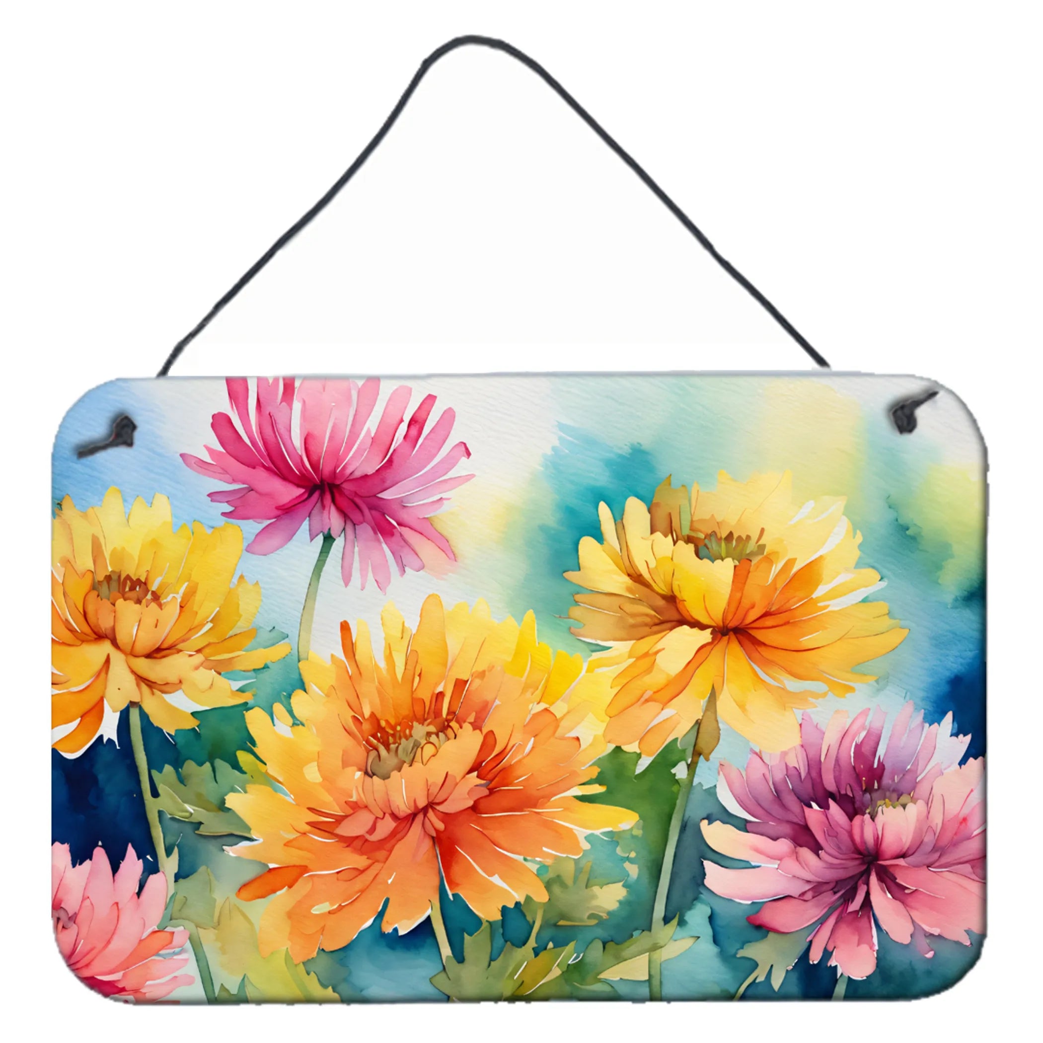 Flowers in Watercolor Wall or Door Hanging Prints - Size: 8HX12W | Pack Of: 1 | Collection name: Flowers in watercolor