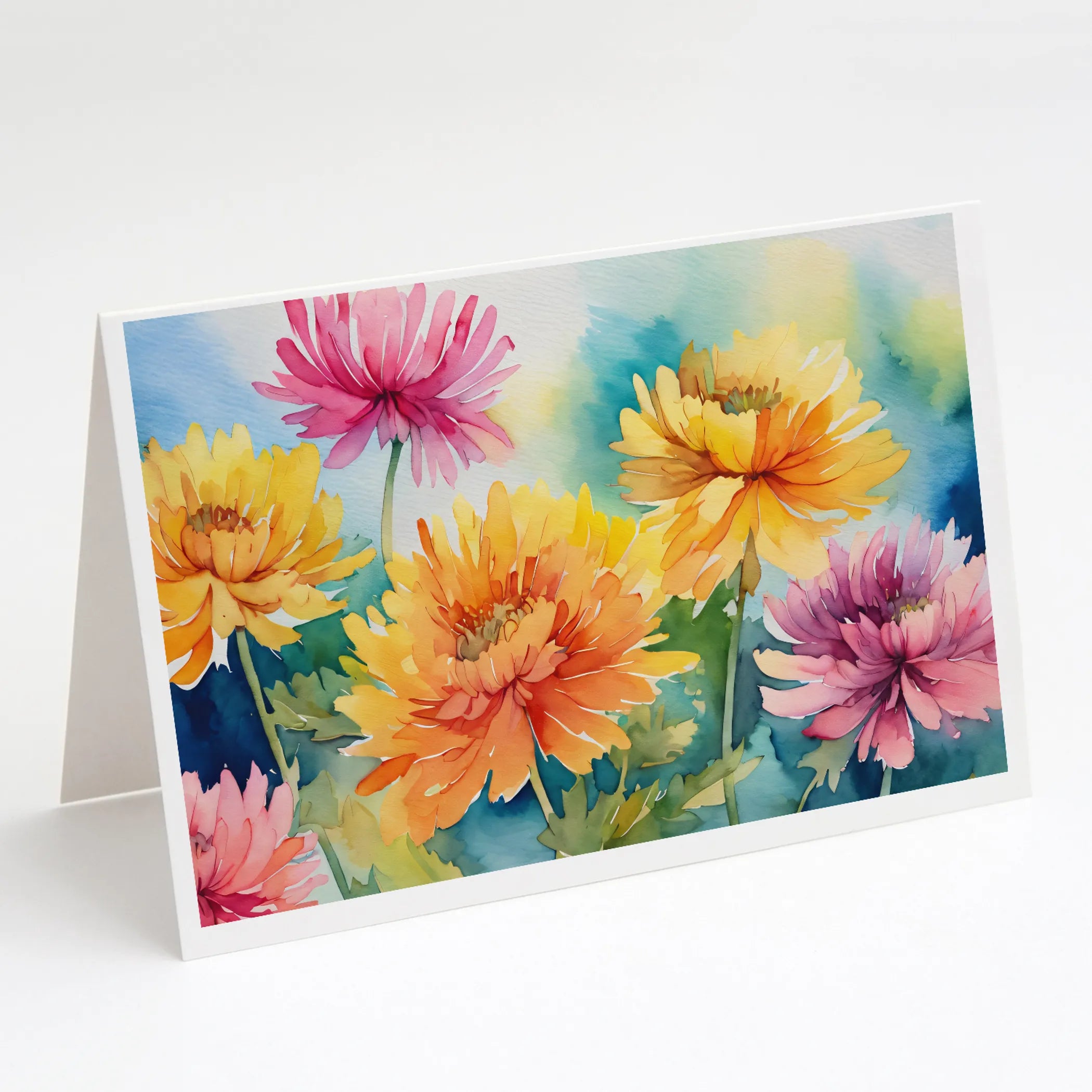 Flowers in Watercolor Greeting Cards  - Size: 5X7 | Pack Of: 1 | Collection name: Flowers in watercolor