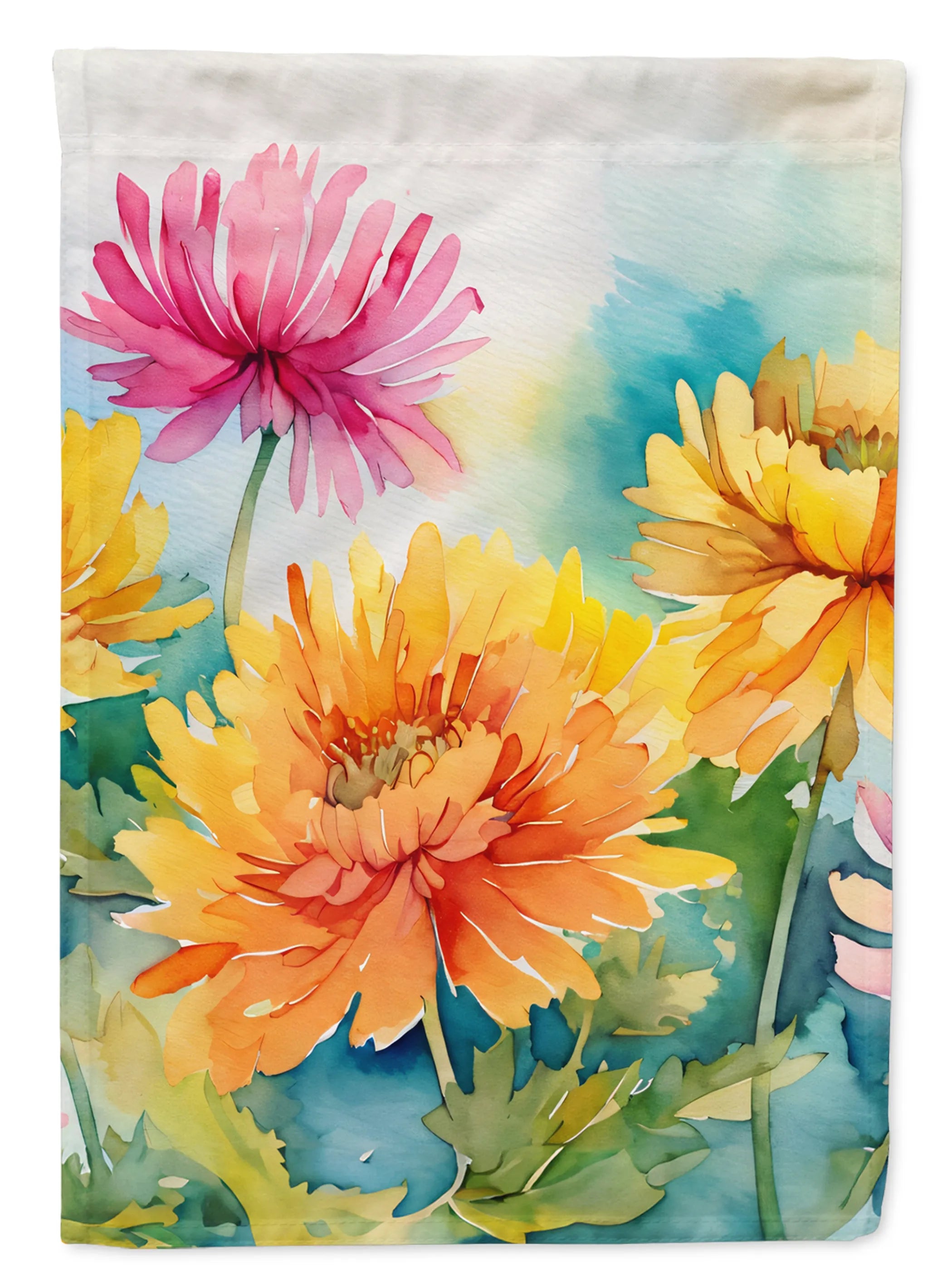 Flowers in Watercolor Decorative Flag - Pack Of: 1 | Collection name: Flowers in watercolor