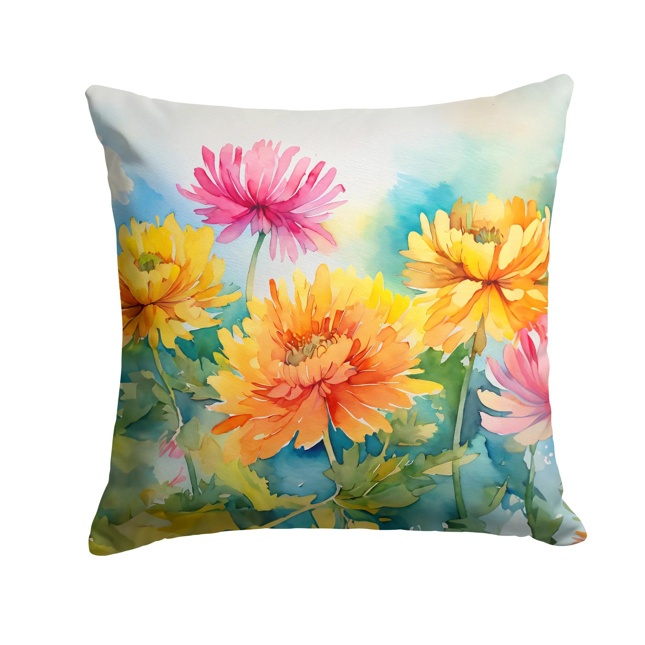 Flowers in Watercolor Throw Pillow - Pack Of: 1 | Collection name: Flowers in watercolor