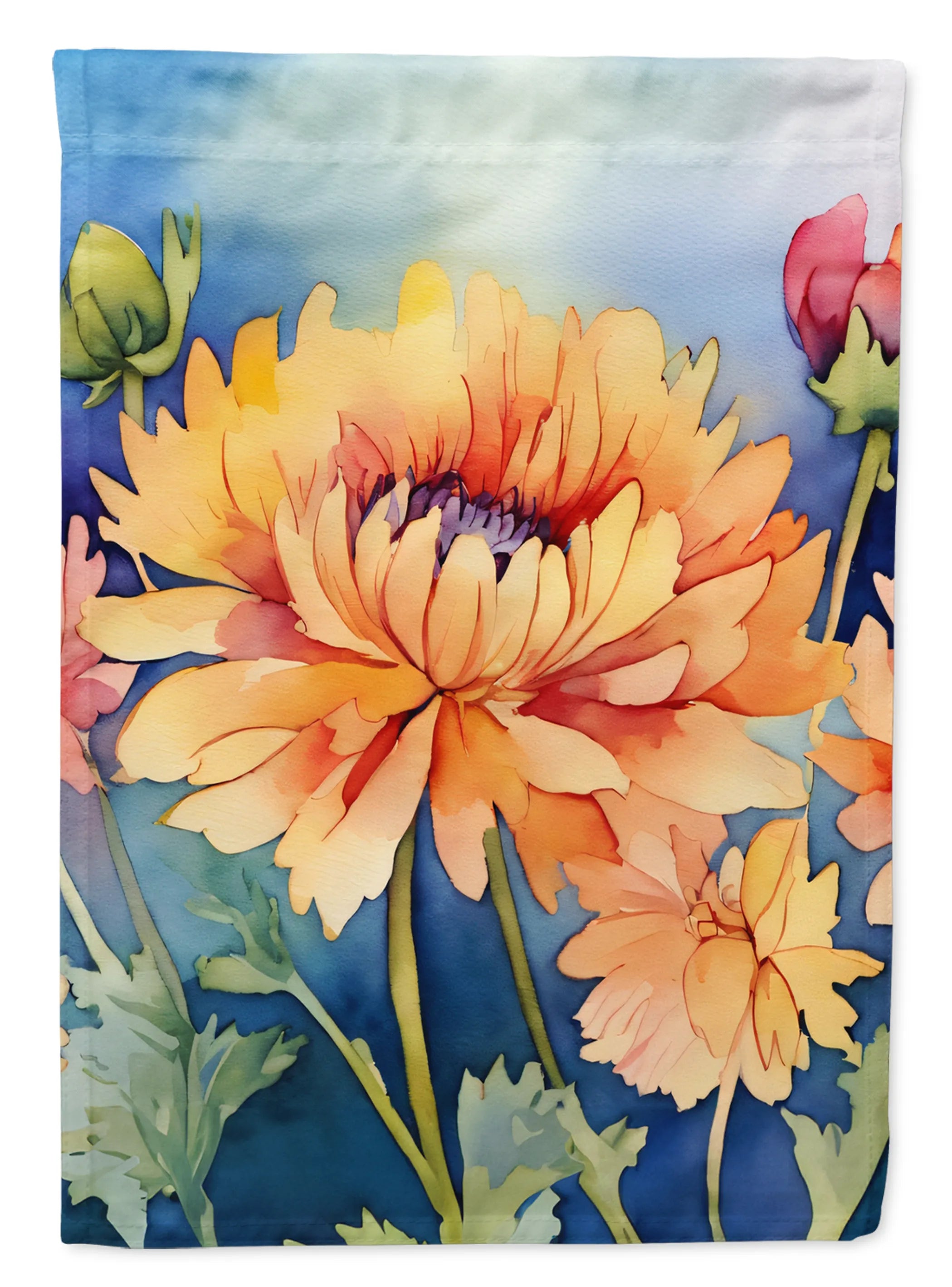 Flowers in Watercolor Decorative Flag - Pack Of: 1 | Collection name: Flowers in watercolor