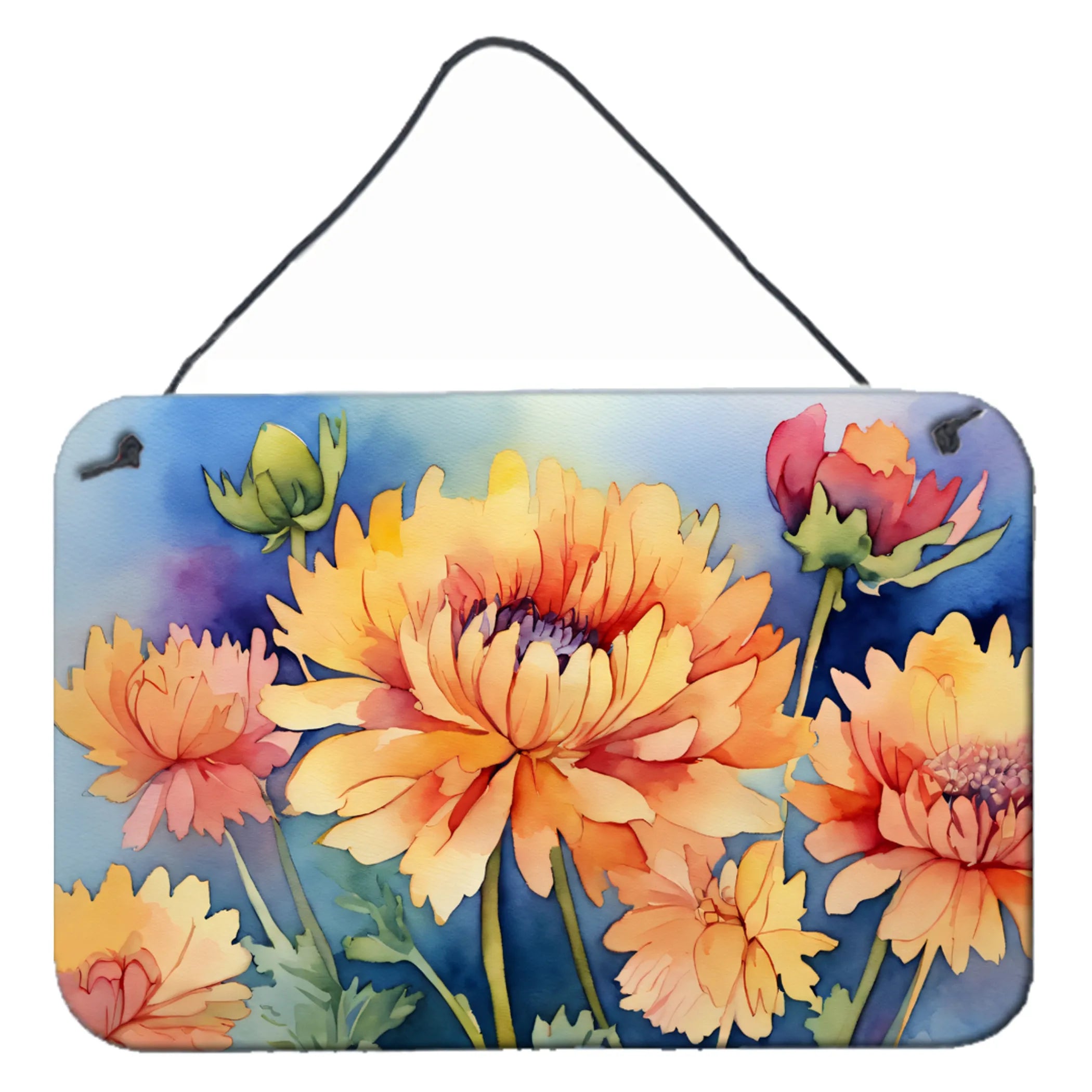 Flowers in Watercolor Wall or Door Hanging Prints - Size: 8HX12W | Pack Of: 1 | Collection name: Flowers in watercolor