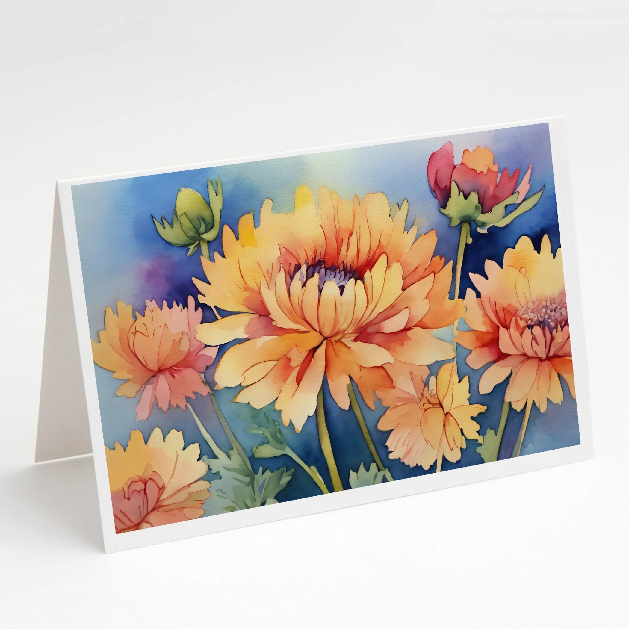 Flowers in Watercolor Greeting Cards  - Size: 5X7 | Pack Of: 1 | Collection name: Flowers in watercolor