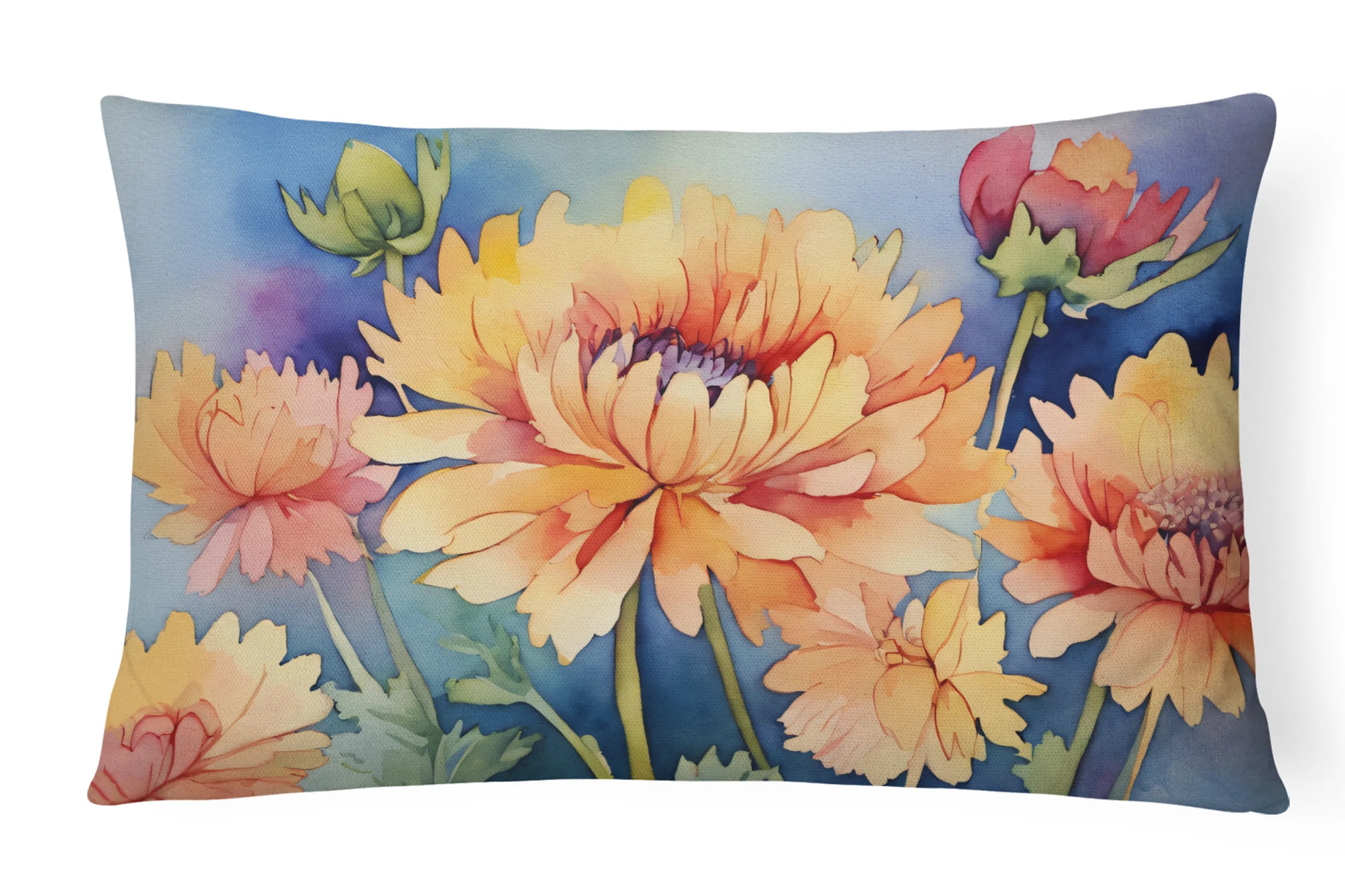 Flowers in Watercolor Throw Pillow - Pack Of: 1 | Collection name: Flowers in watercolor