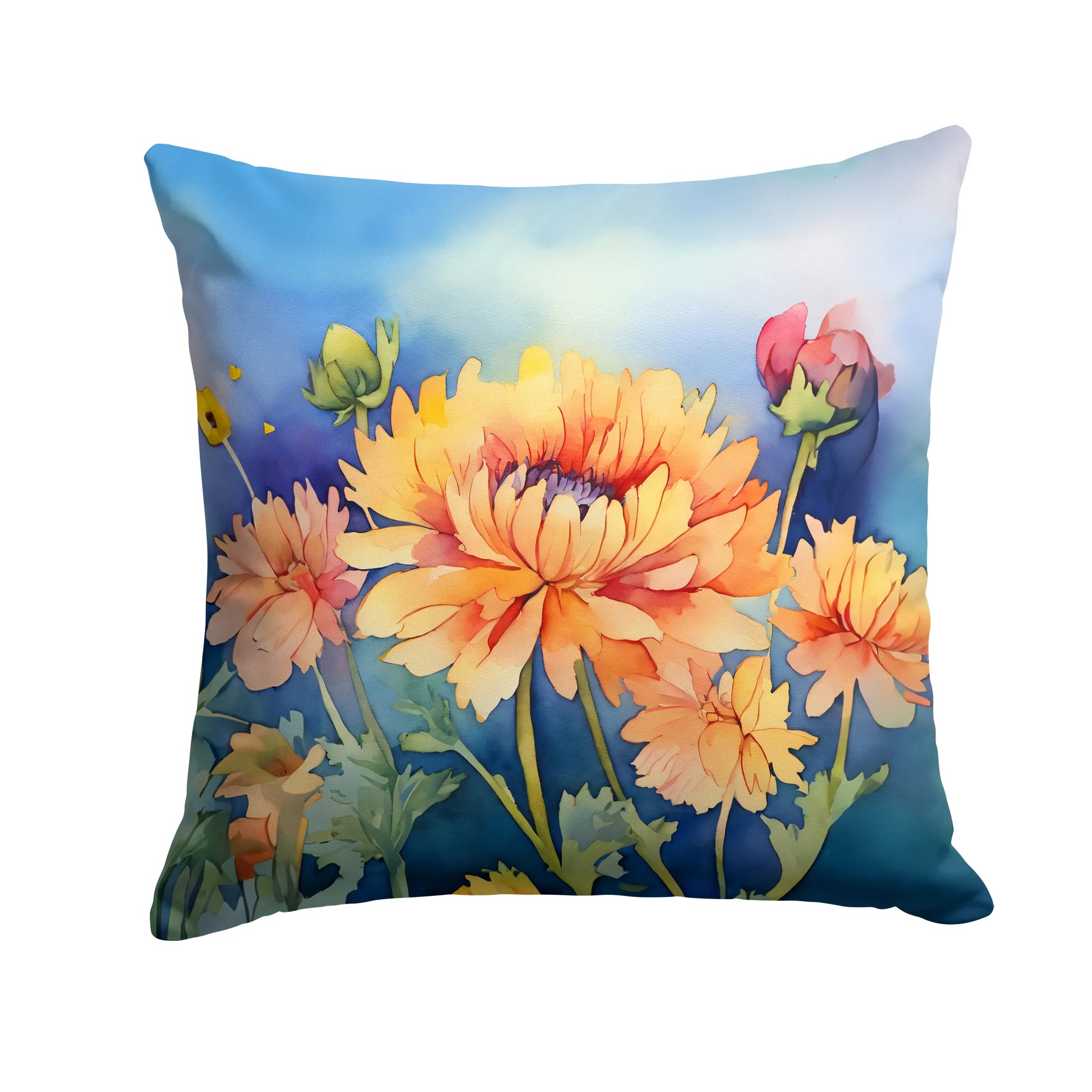 Flowers in Watercolor Throw Pillow - Pack Of: 1 | Collection name: Flowers in watercolor