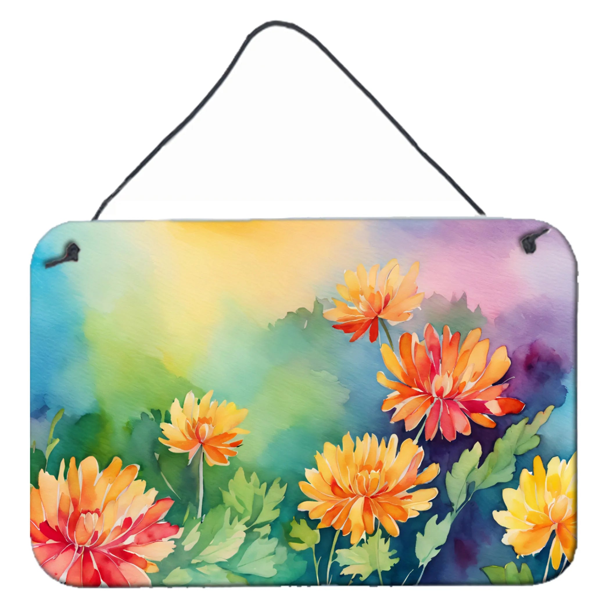 Flowers in Watercolor Wall or Door Hanging Prints - Size: 8HX12W | Pack Of: 1 | Collection name: Flowers in watercolor