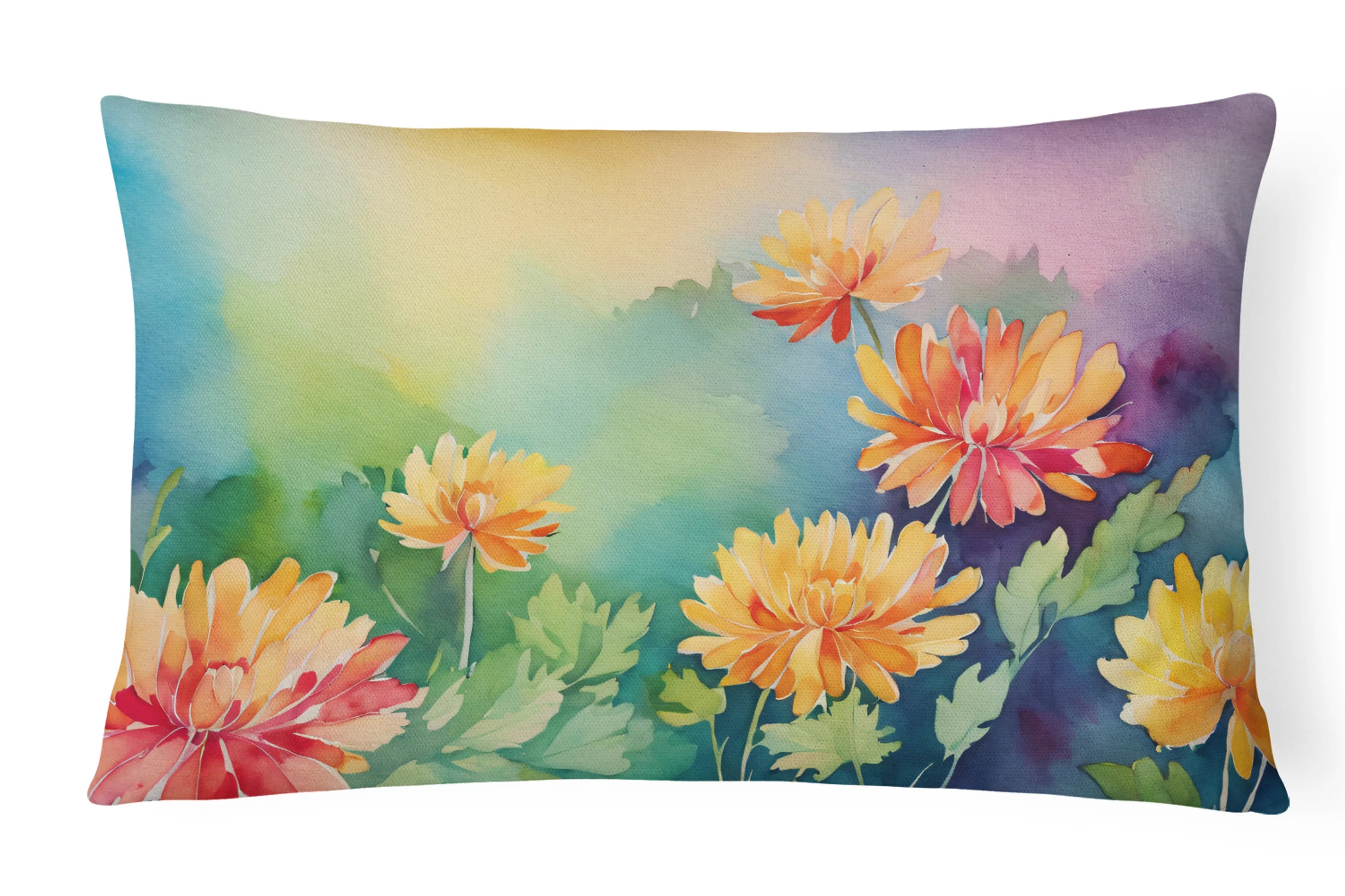 Flowers in Watercolor Throw Pillow - Pack Of: 1 | Collection name: Flowers in watercolor
