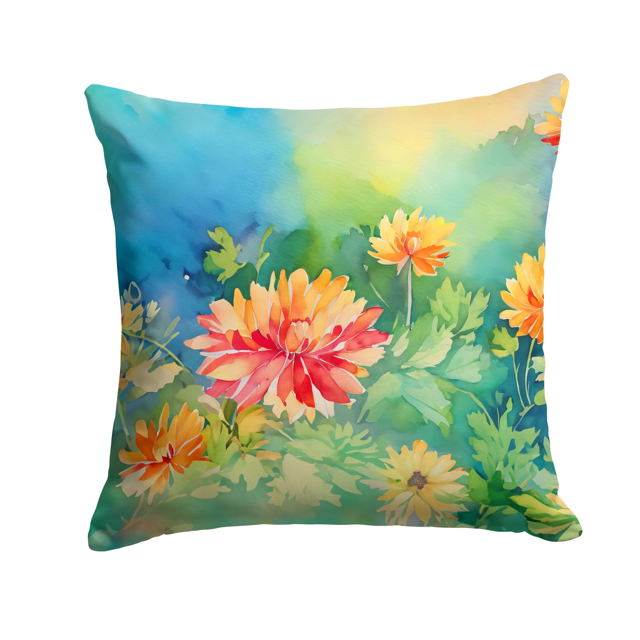 Flowers in Watercolor Throw Pillow - Pack Of: 1 | Collection name: Flowers in watercolor