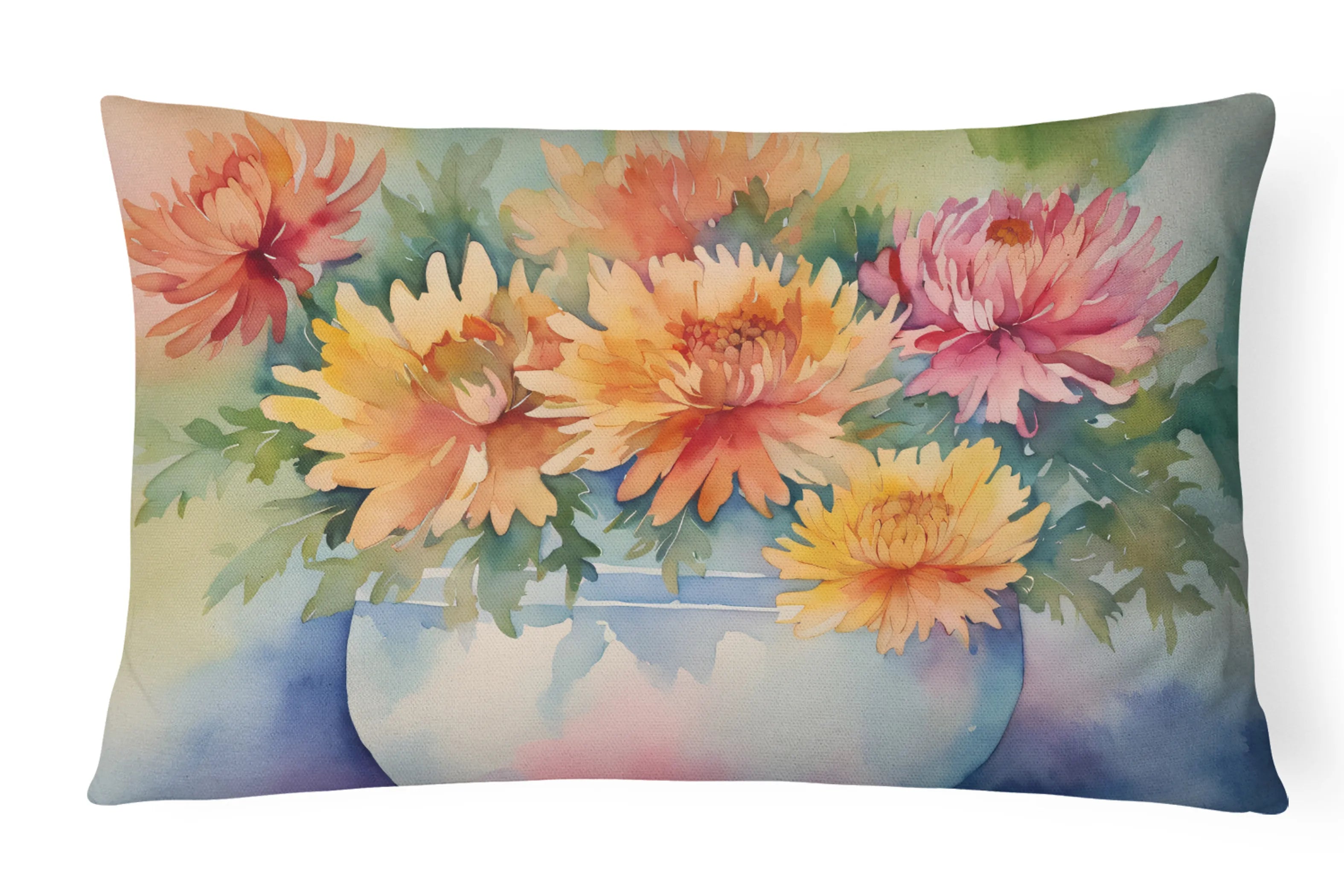 Flowers in Watercolor Throw Pillow - Pack Of: 1 | Collection name: Flowers in watercolor
