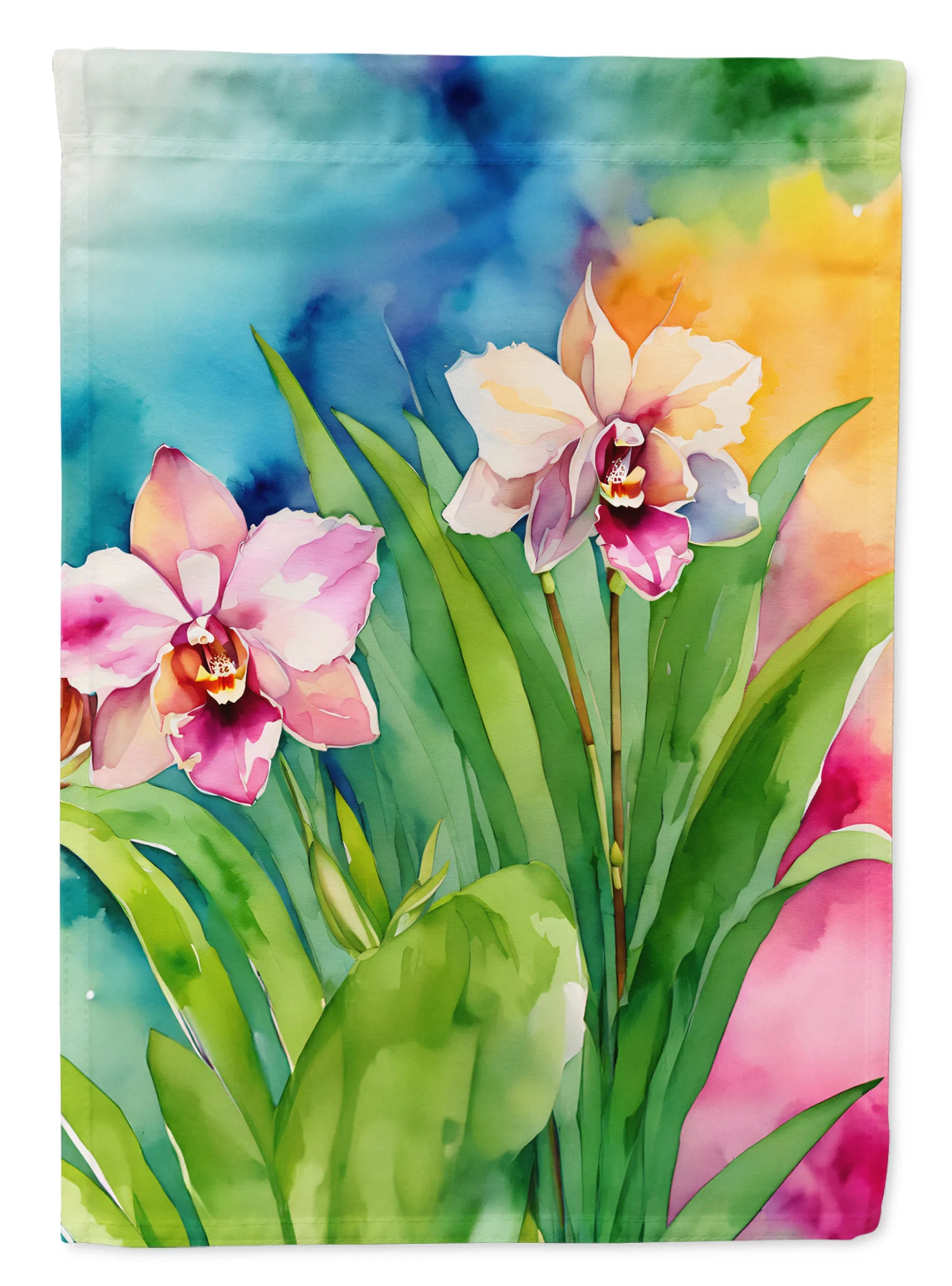 Flowers in Watercolor Decorative Flag - Pack Of: 1 | Collection name: Flowers in watercolor