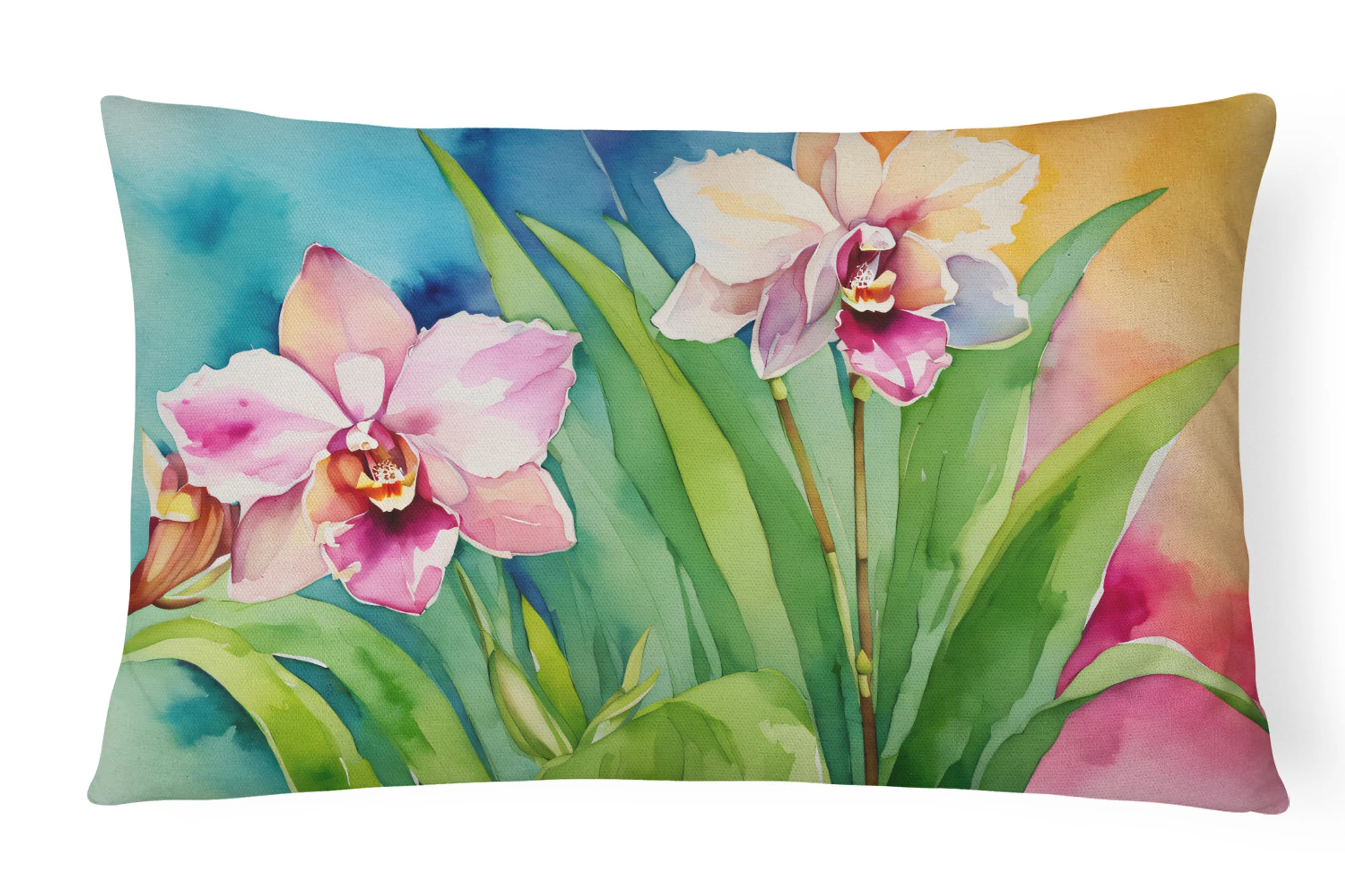 Flowers in Watercolor Throw Pillow - Pack Of: 1 | Collection name: Flowers in watercolor