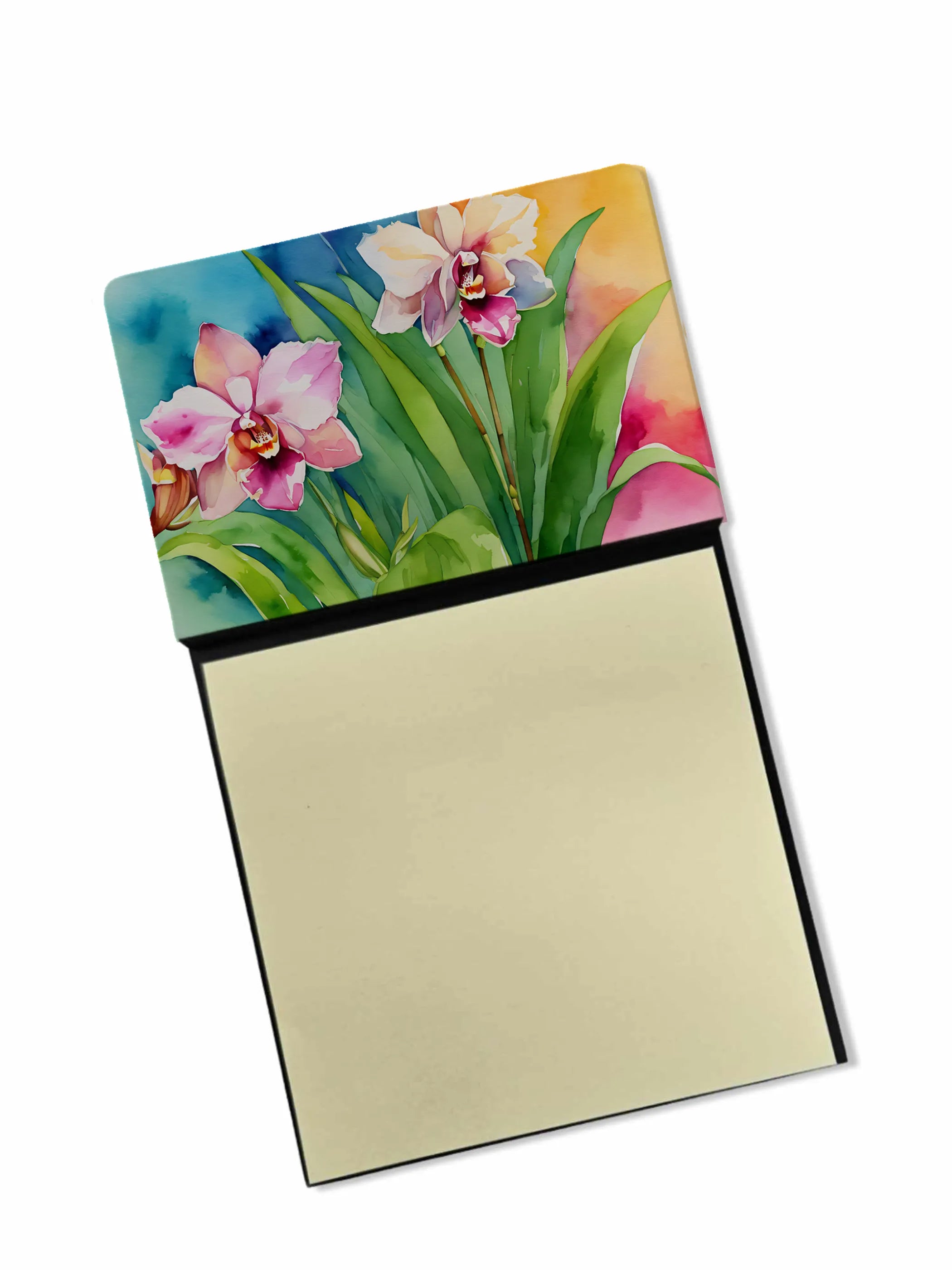 Flowers in Watercolor Sticky Note Holder - Pack Of: 1 | Collection name: Flowers in watercolor