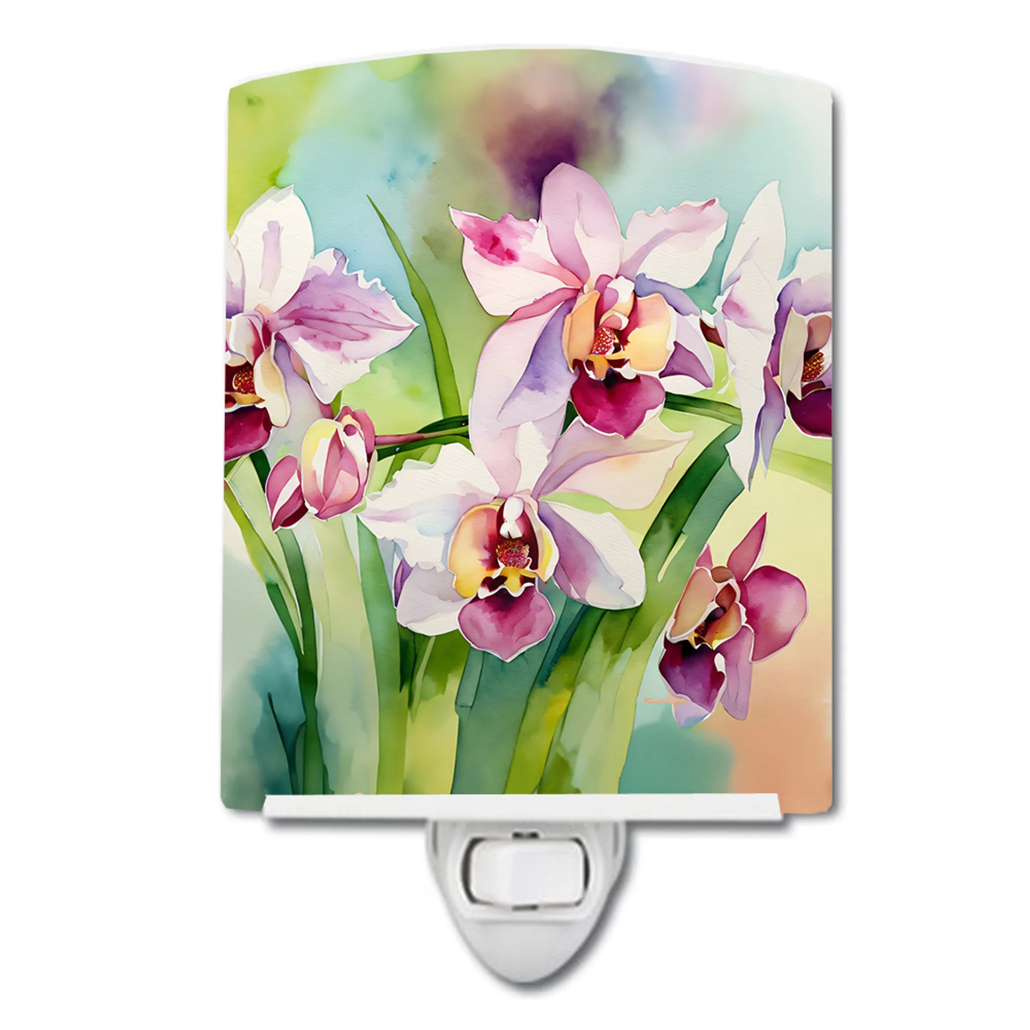 Flowers in Watercolor Ceramic Night Light - Pack Of: 1 | Collection name: Flowers in watercolor