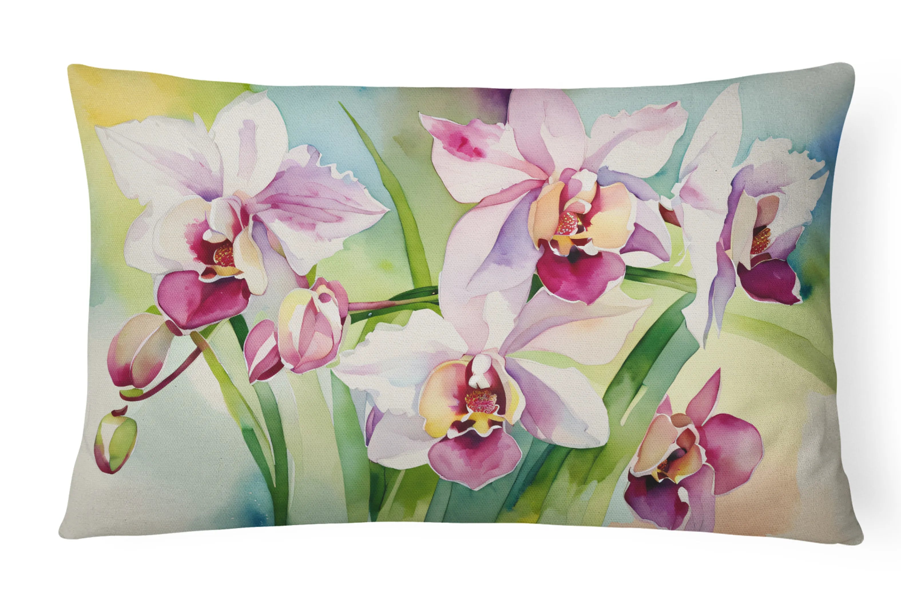 Flowers in Watercolor Throw Pillow - Pack Of: 1 | Collection name: Flowers in watercolor