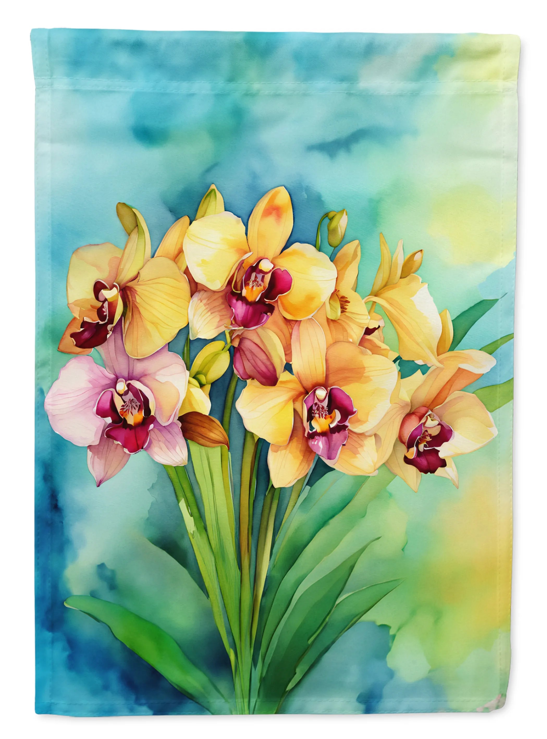 Flowers in Watercolor Decorative Flag - Pack Of: 1 | Collection name: Flowers in watercolor