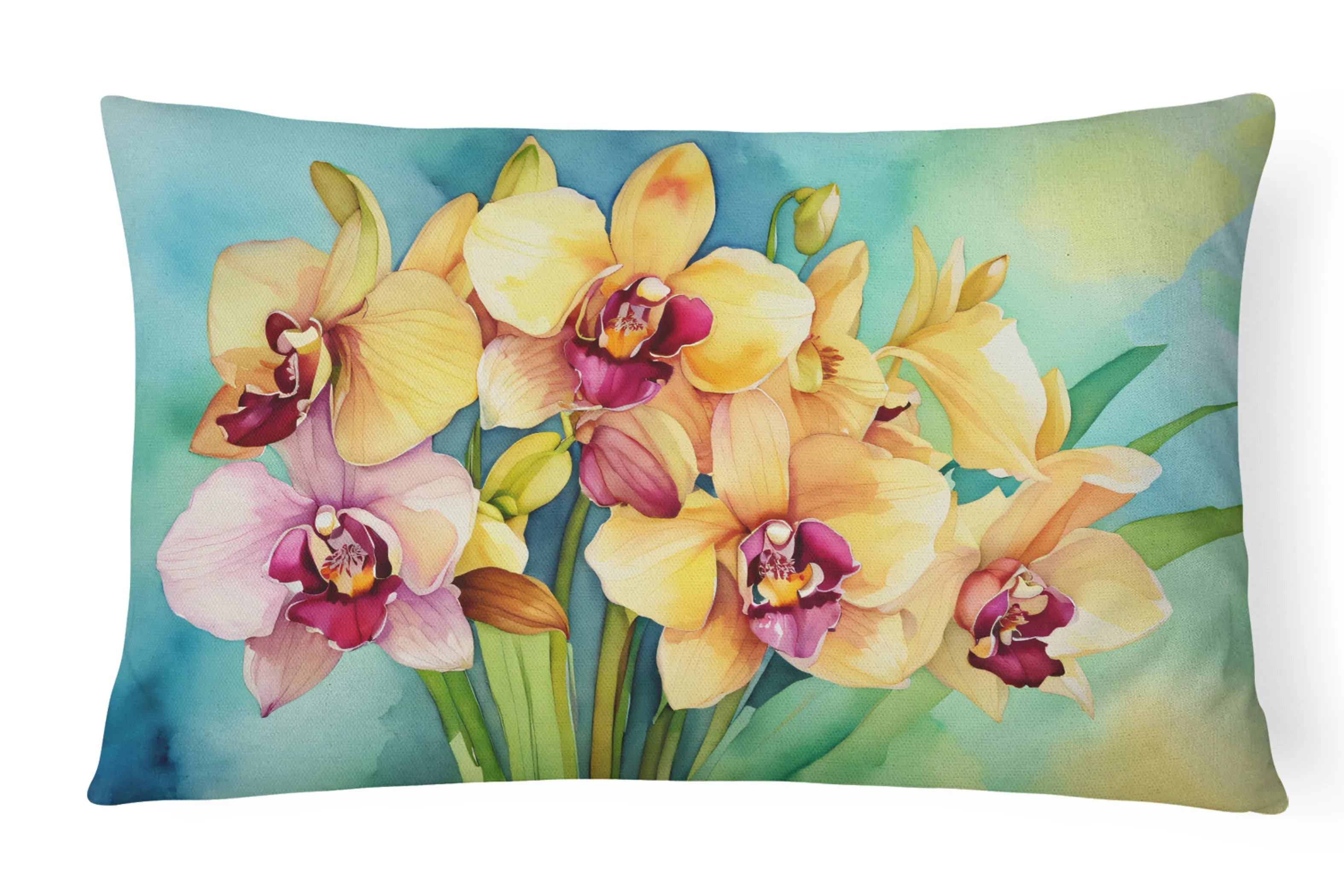 Flowers in Watercolor Throw Pillow - Pack Of: 1 | Collection name: Flowers in watercolor
