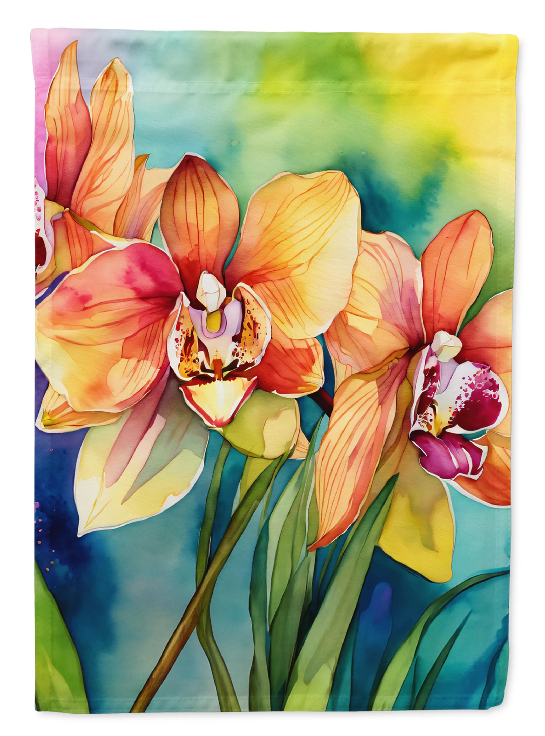 Flowers in Watercolor Decorative Flag - Pack Of: 1 | Collection name: Flowers in watercolor