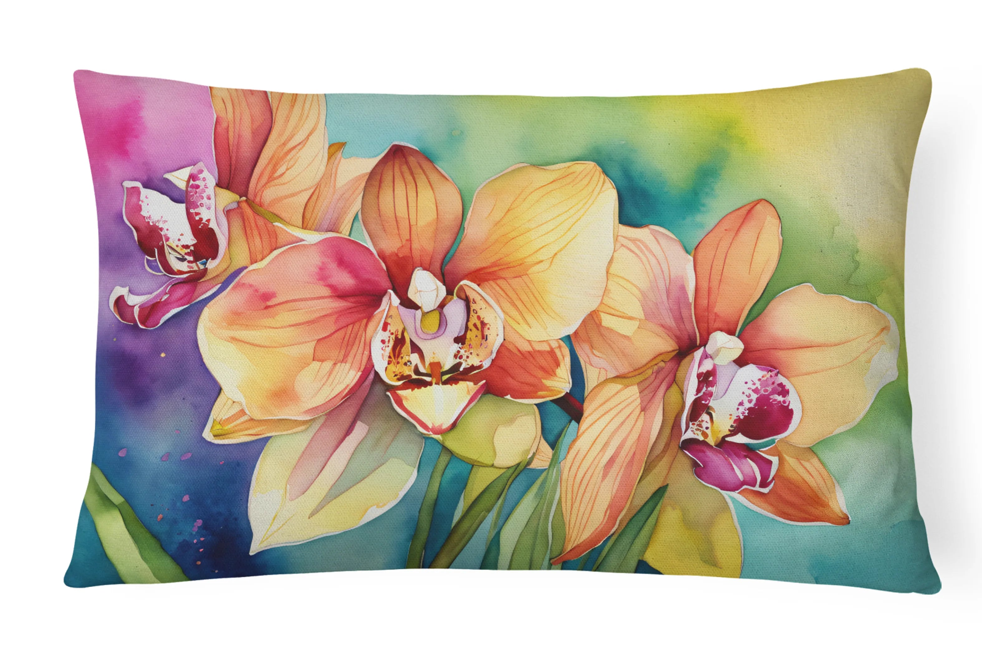 Flowers in Watercolor Throw Pillow - Pack Of: 1 | Collection name: Flowers in watercolor
