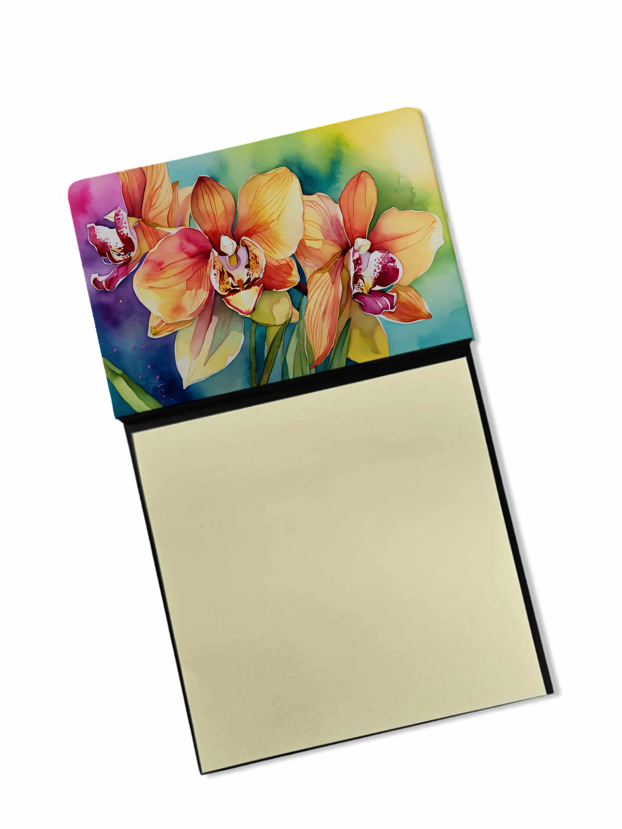 Flowers in Watercolor Sticky Note Holder - Pack Of: 1 | Collection name: Flowers in watercolor