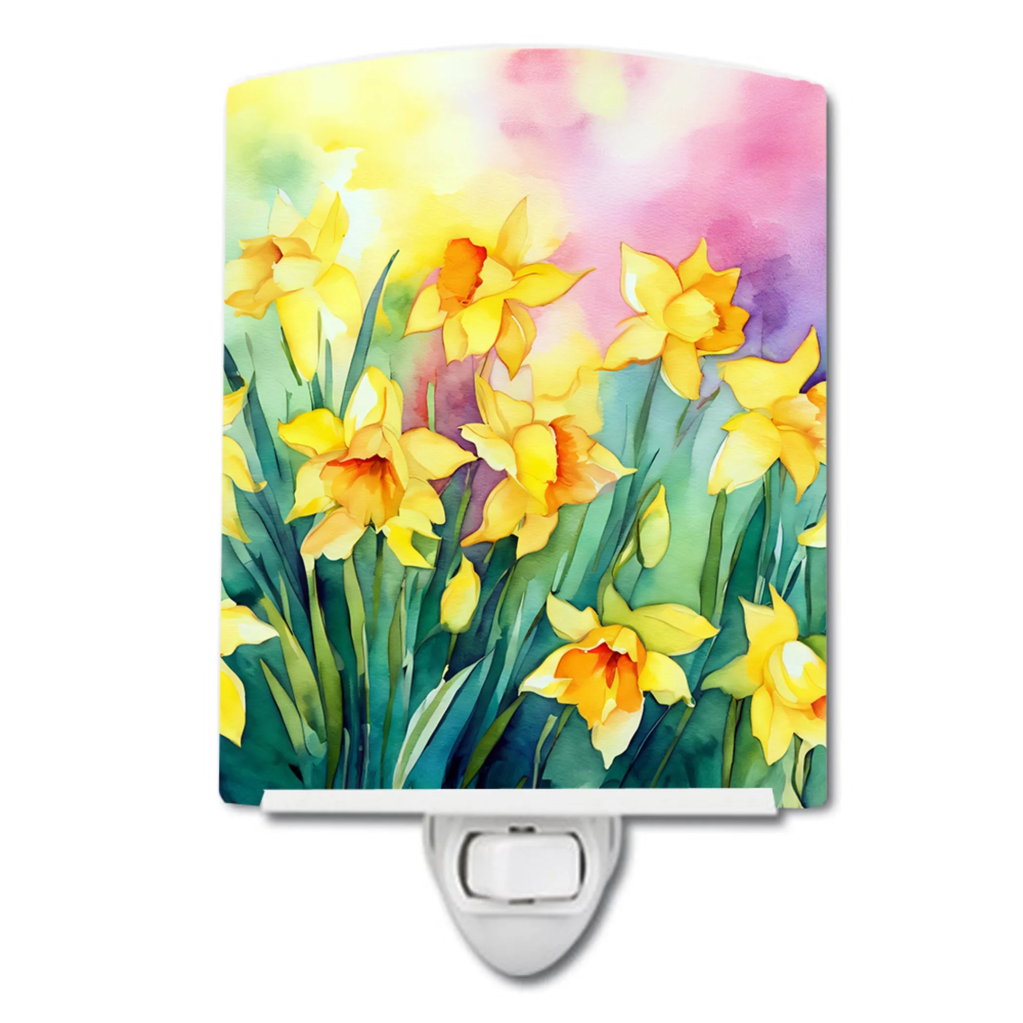 Flowers in Watercolor Ceramic Night Light - Pack Of: 1 | Collection name: Flowers in watercolor